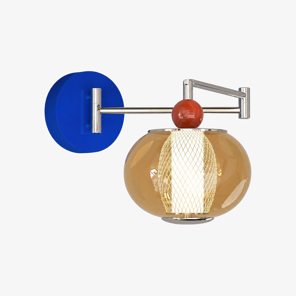 Orbit Style B Multicolor mesh globe wall sconce