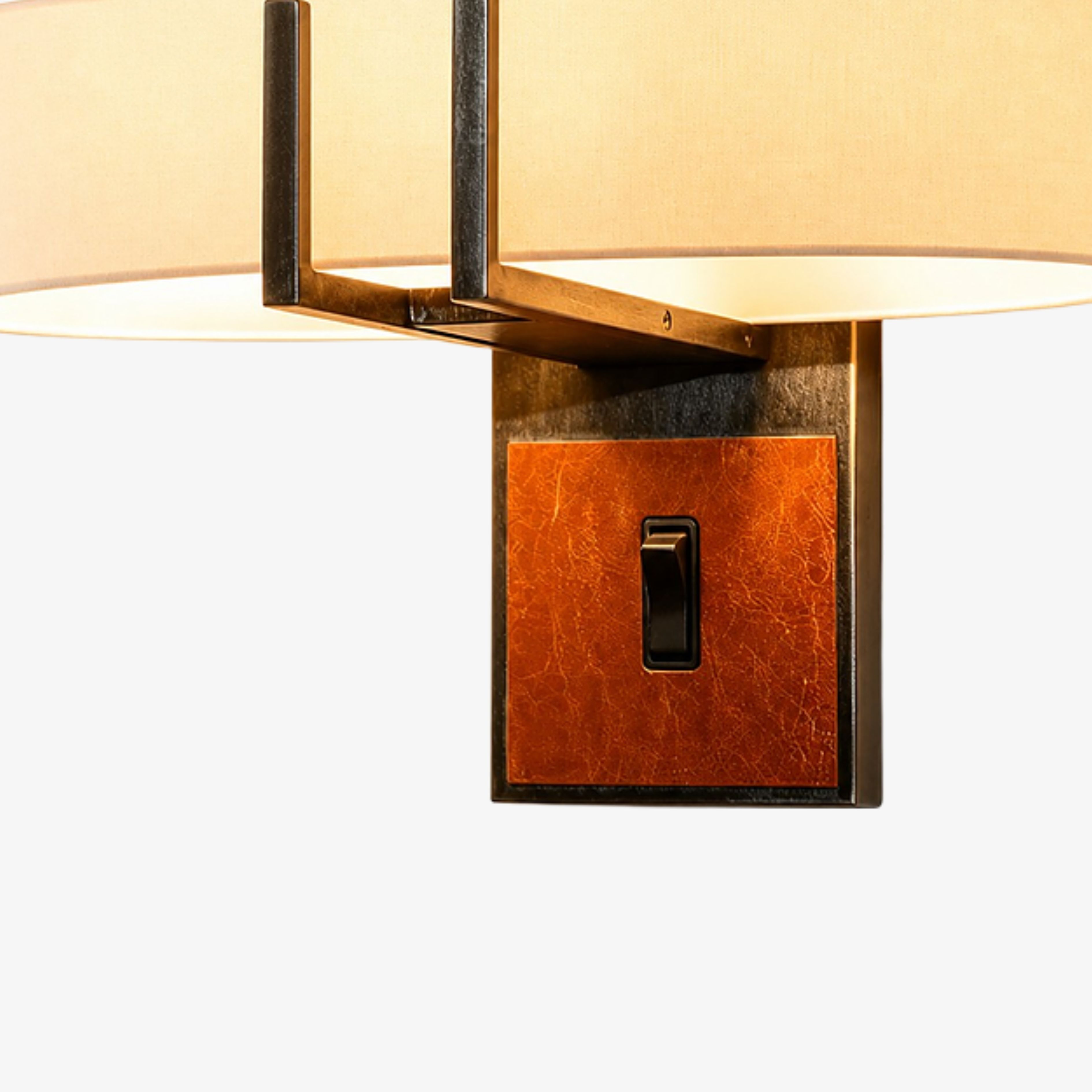 Integrated black wall lamp switch detail