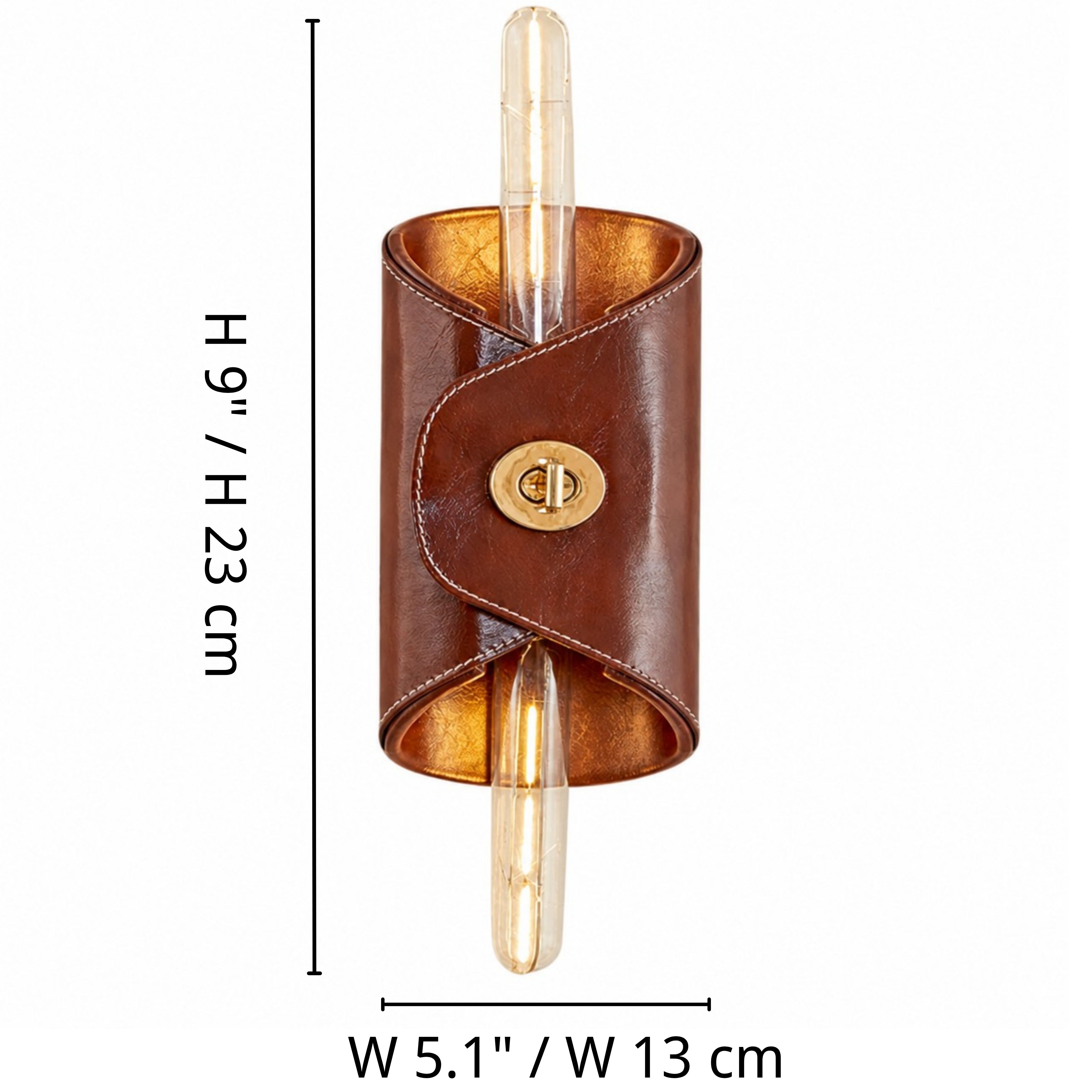 Wall lamp dimensions: width 13 cm, height 23 cm, depth 10 cm