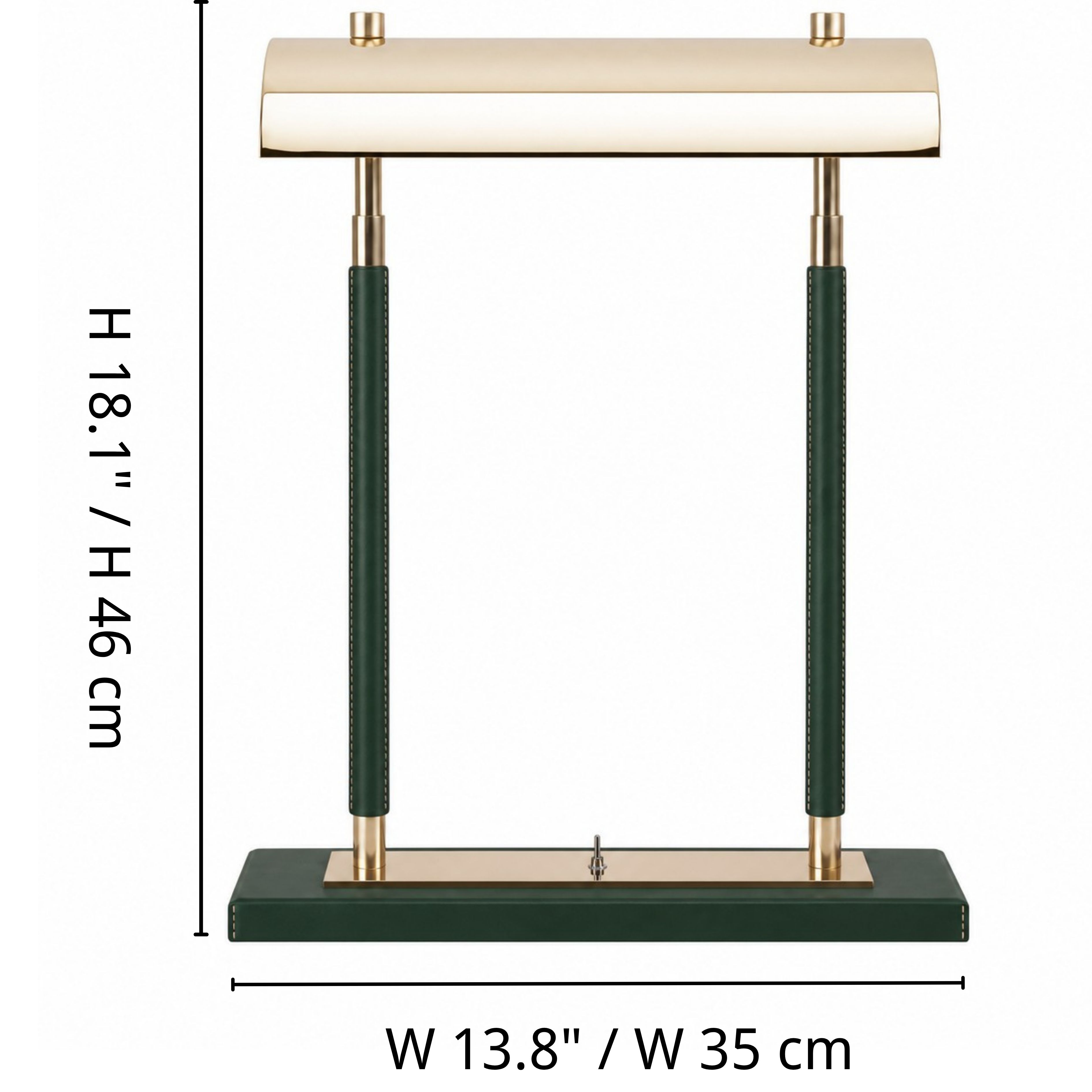 Table lamp dimensions: width 35 centimeters and height 46 centimeters