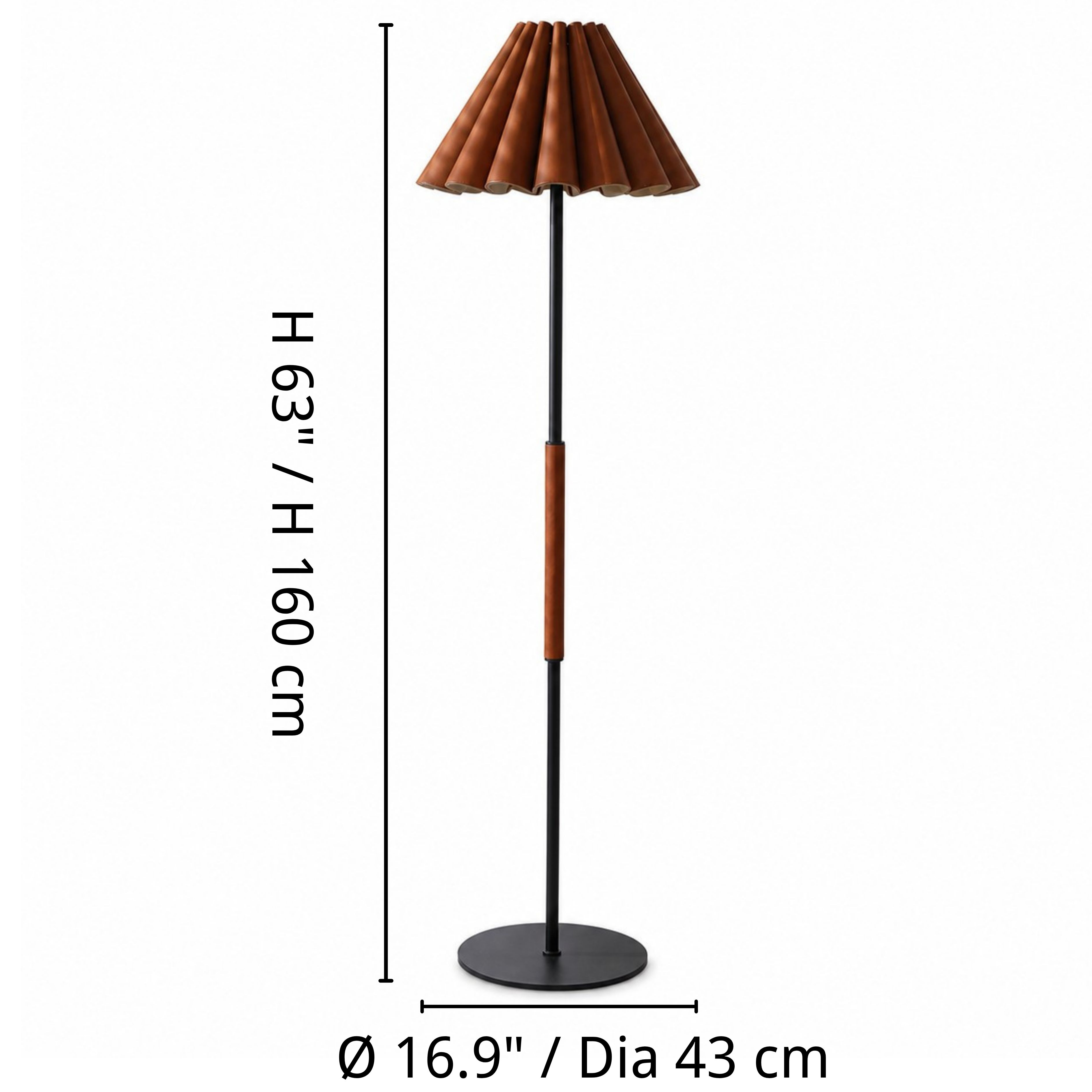 Floor lamp dimensions: 43 cm diameter and 160 cm high