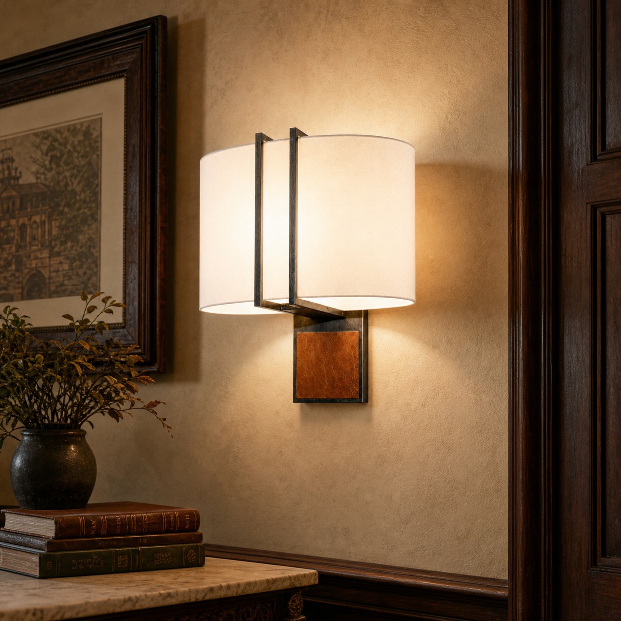 Shade A wall lamp in a classic interior