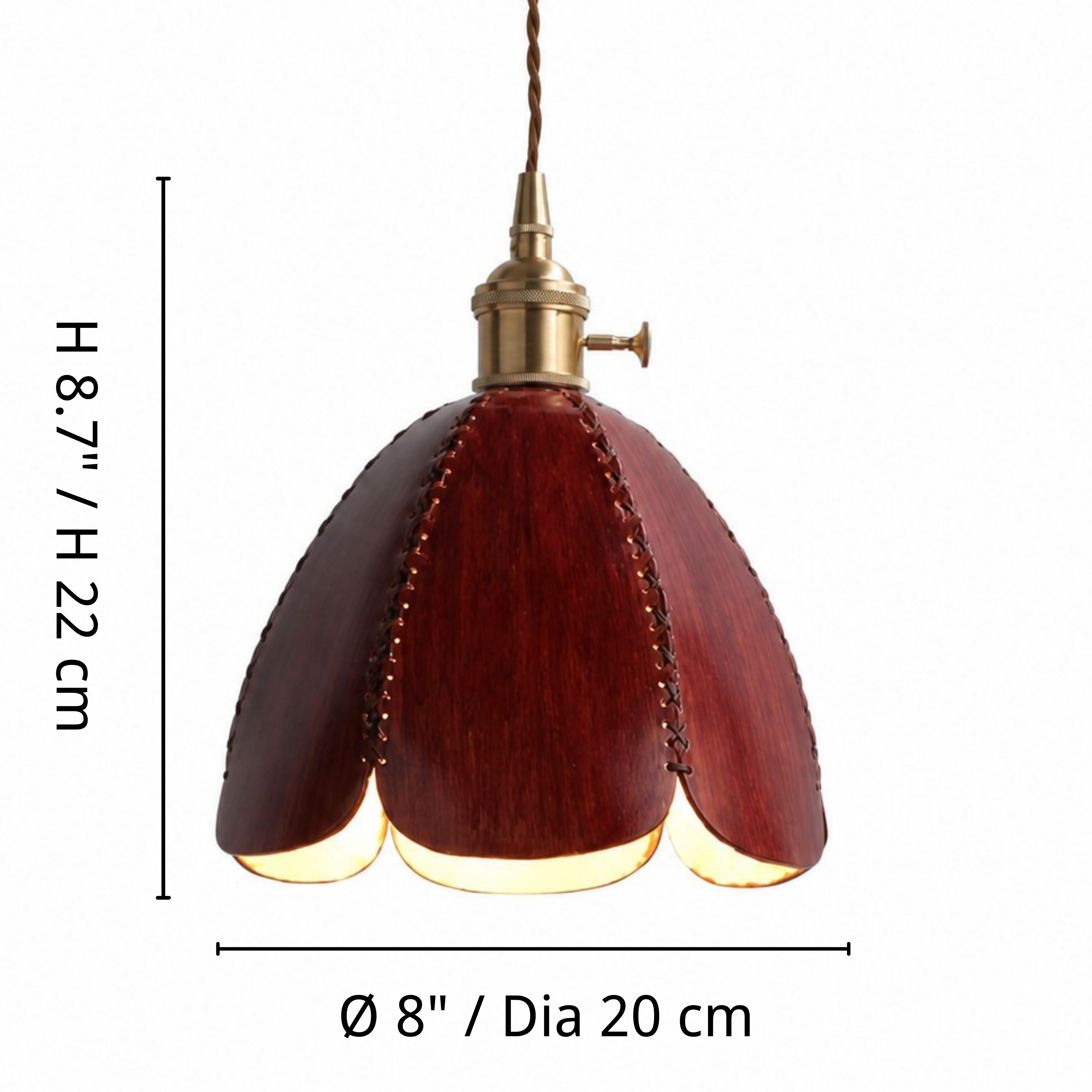 Pendant shade dimensions: 7.9 inch diameter and 8.7 inch height
