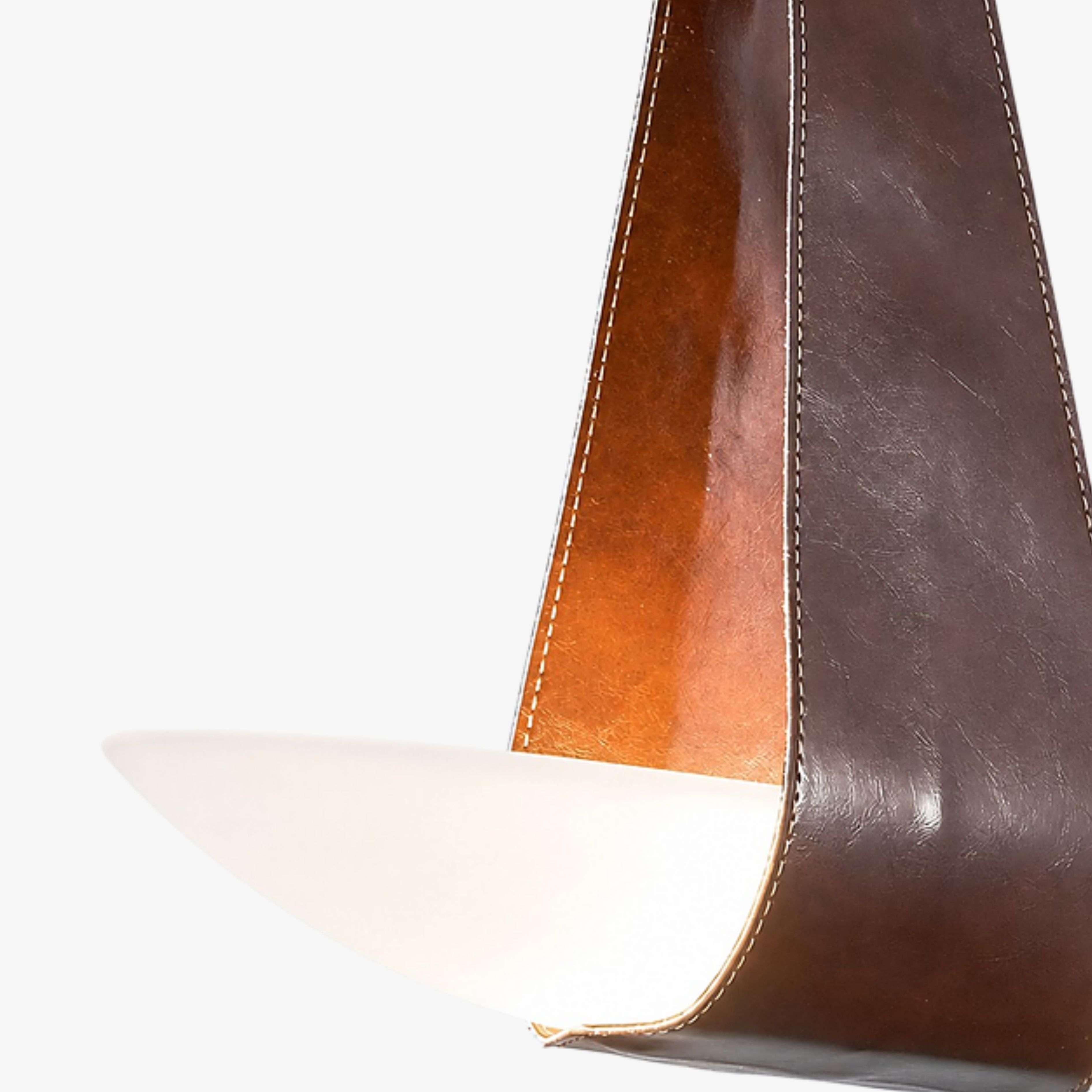 Brown stitched leather and glowing diffuser detail