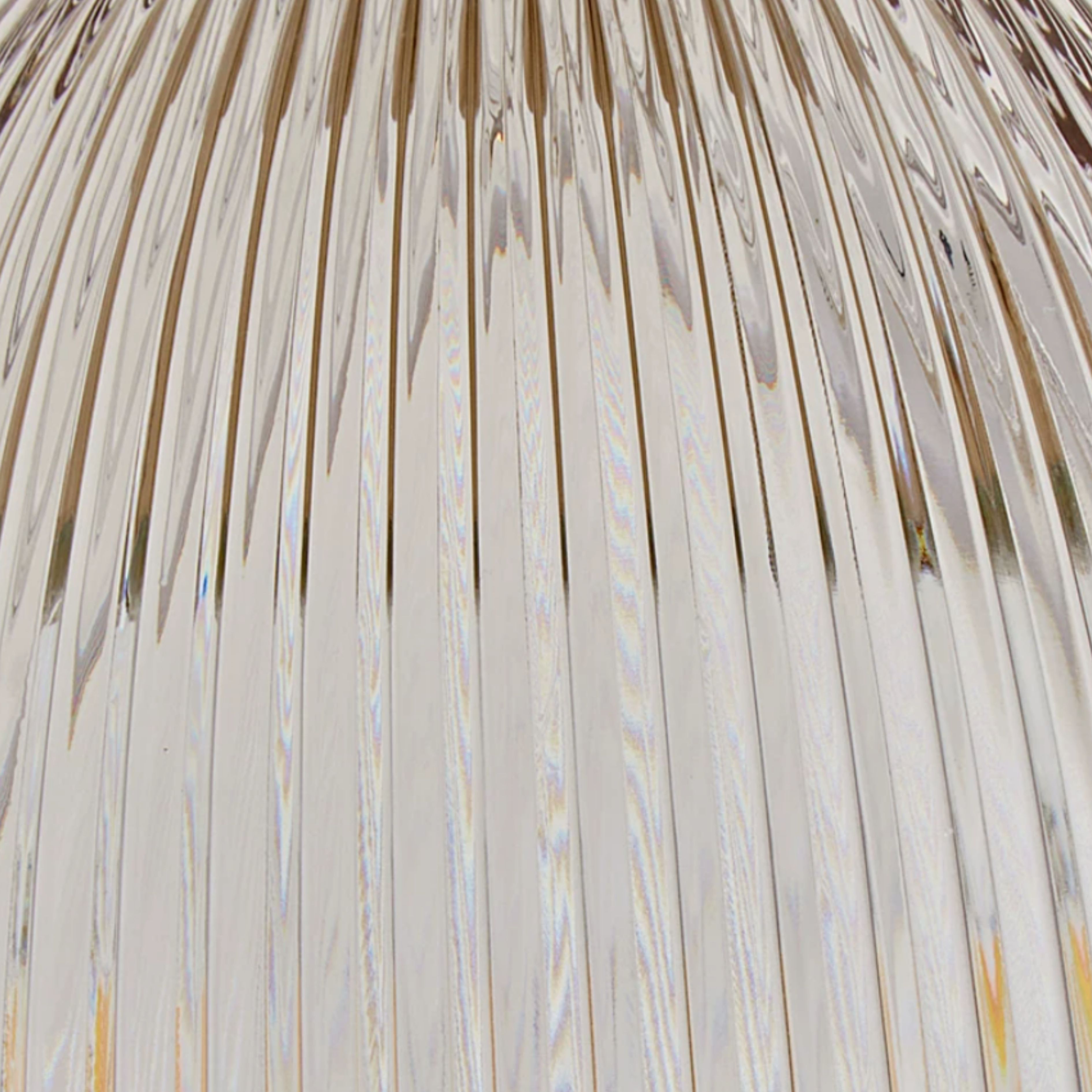 Vertically ribbed clear glass shade texture