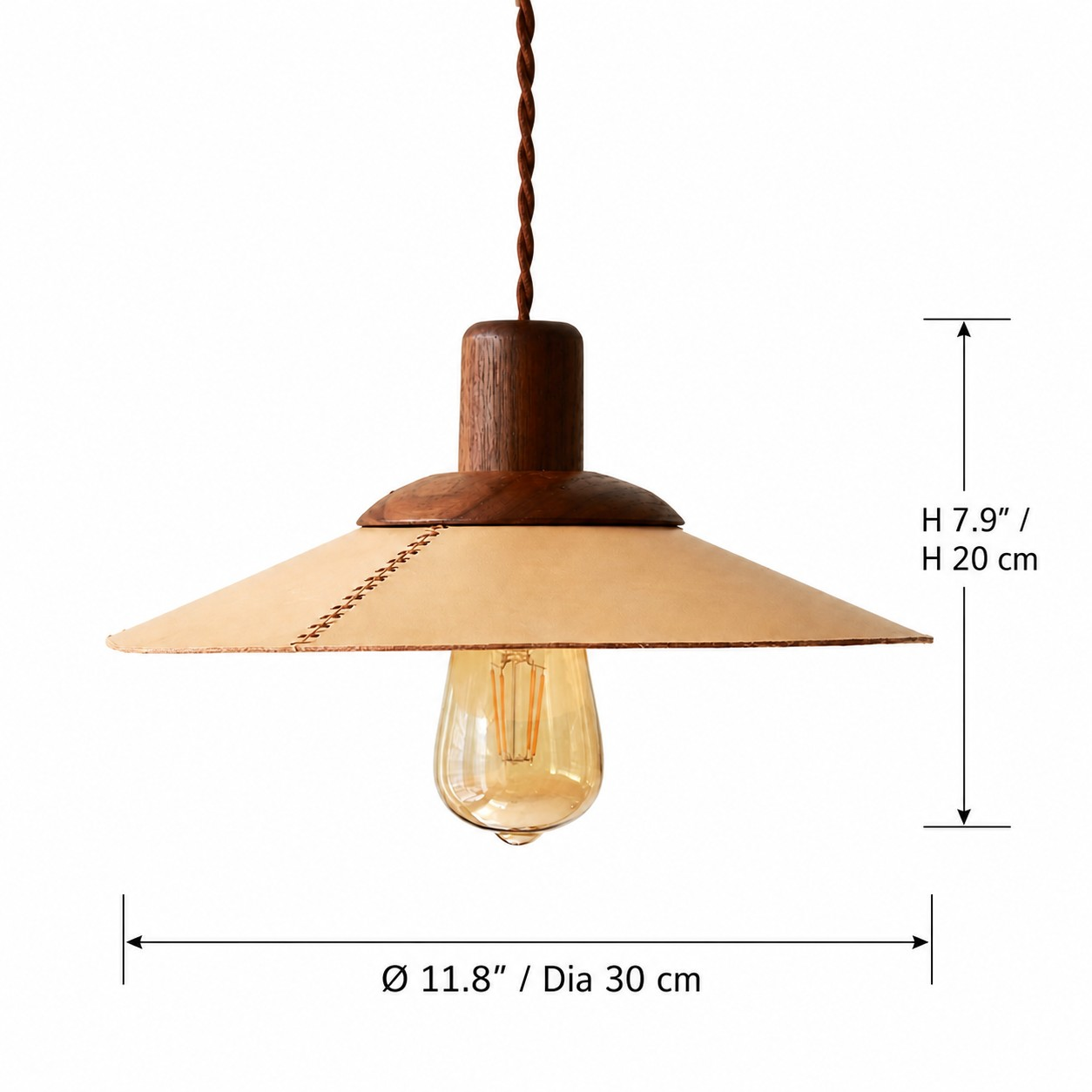 Pendant dimensions: 30 cm diameter and 20 cm high