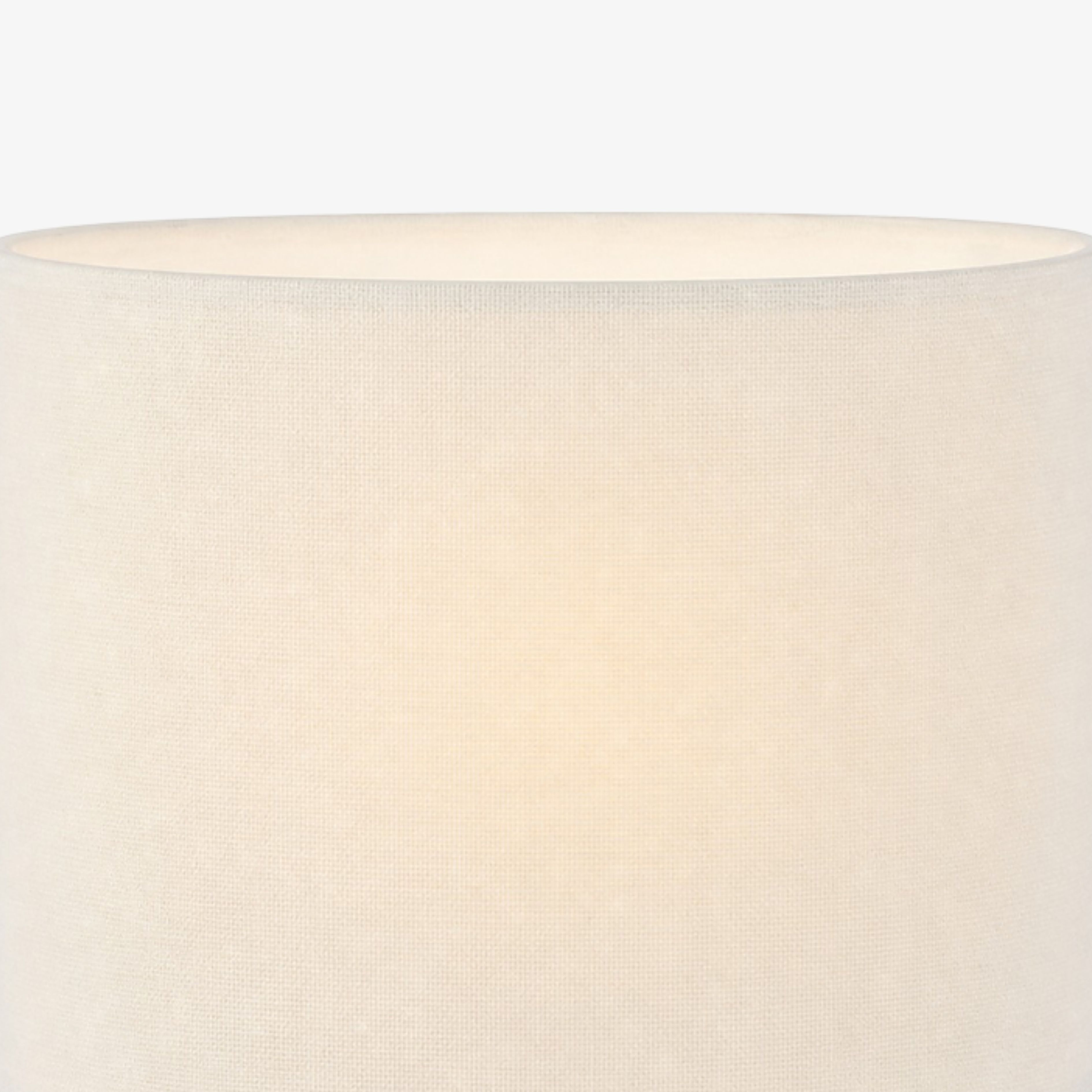 Close view of the ivory woven fabric shade