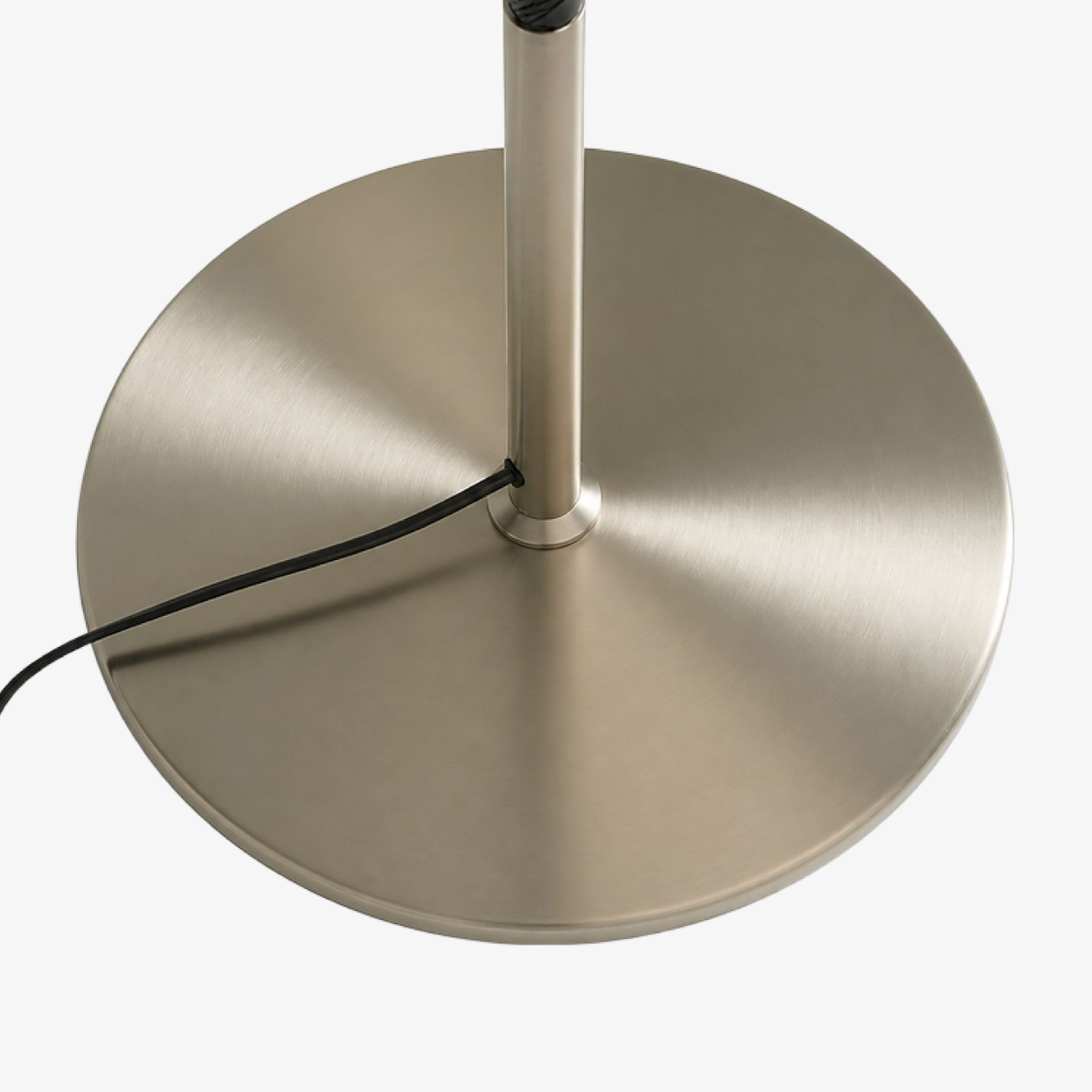 Brushed brass circular floor lamp base
