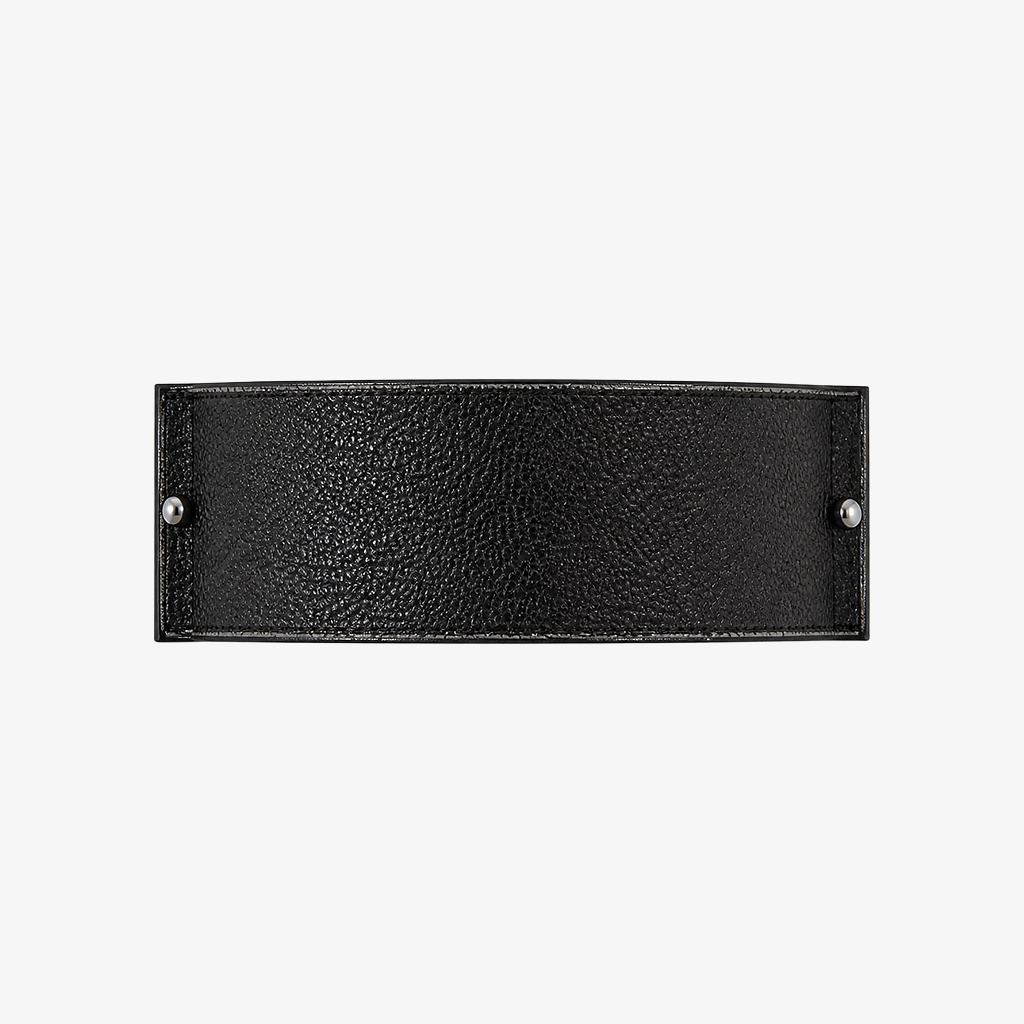 Black leather rectangular wall lamp