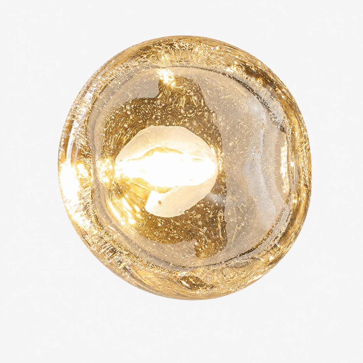 Illuminated clear bubble crystal detail