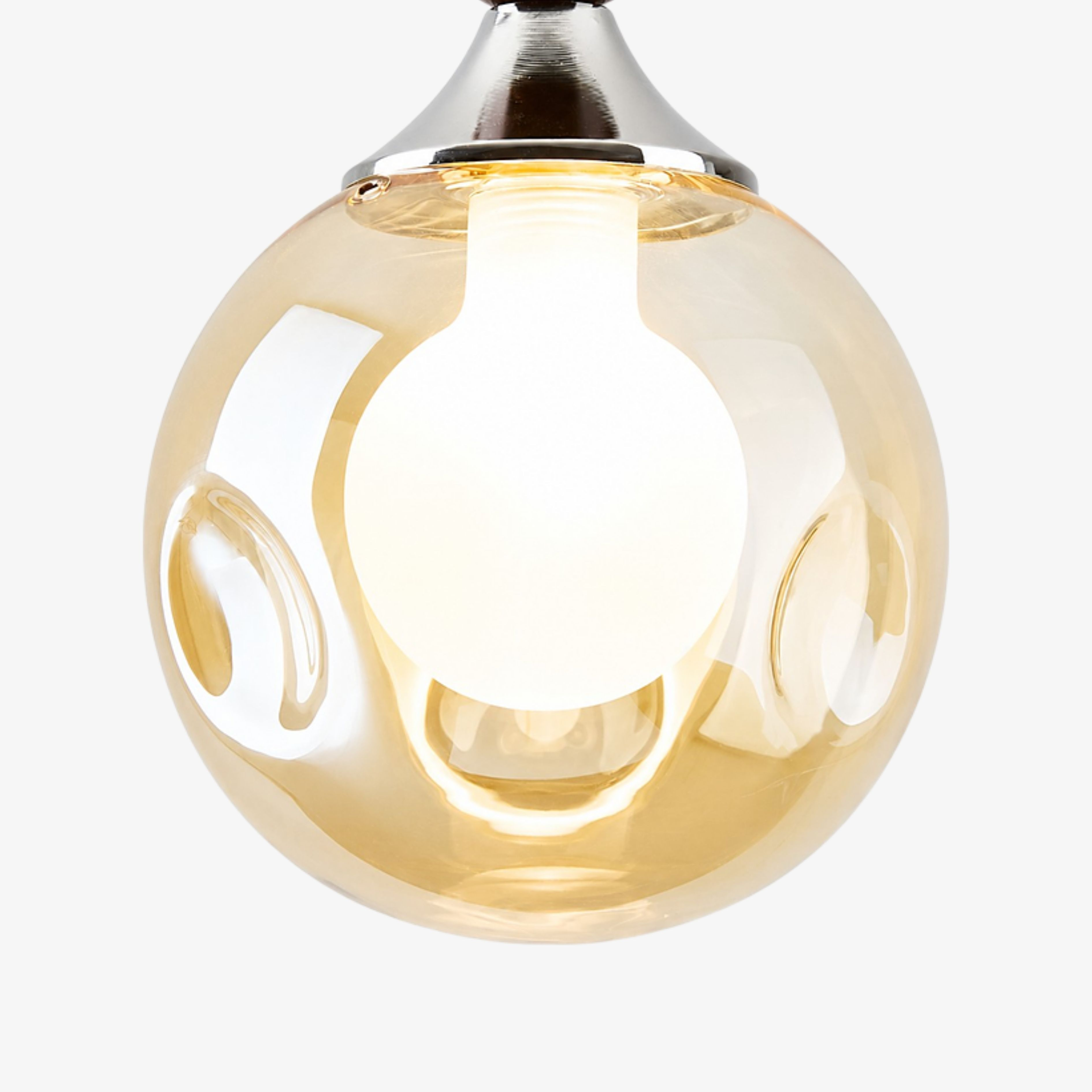 Amber glass globe and opal light detail