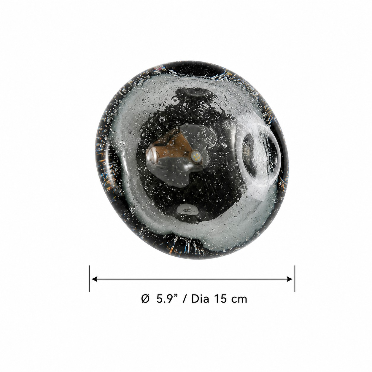 Bubble crystal globe wall lamp dimensions