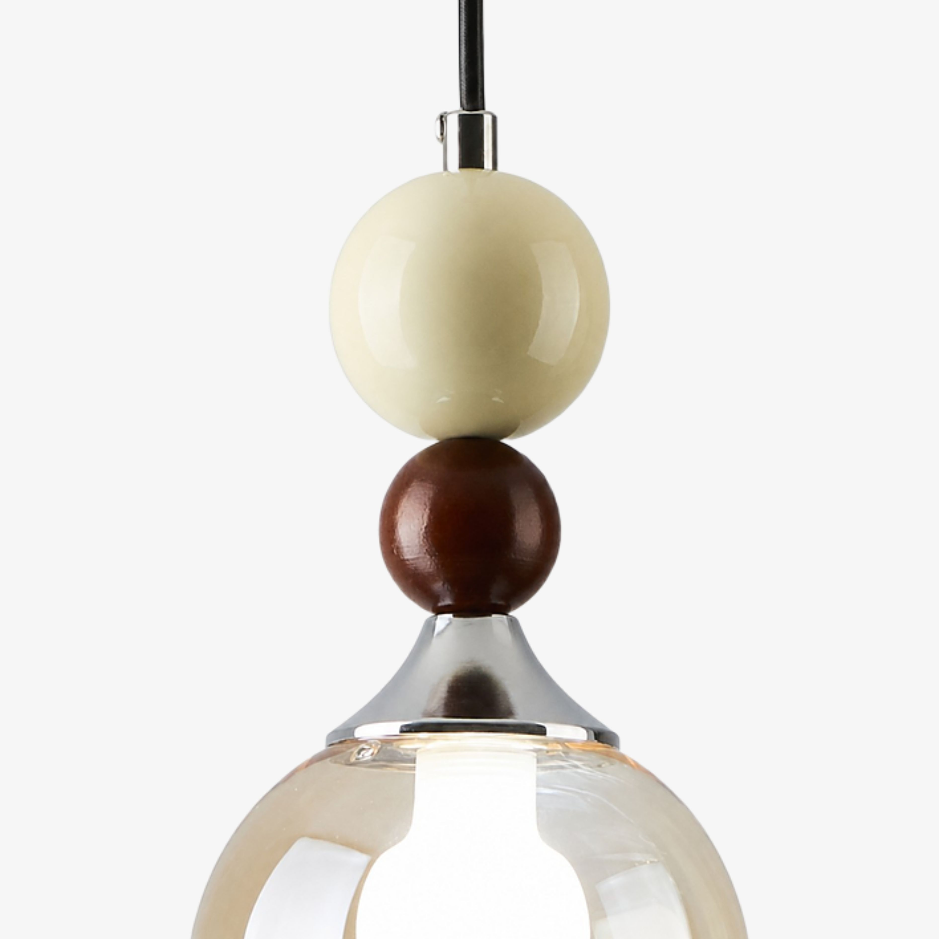 Cream and brown decorative sphere detail