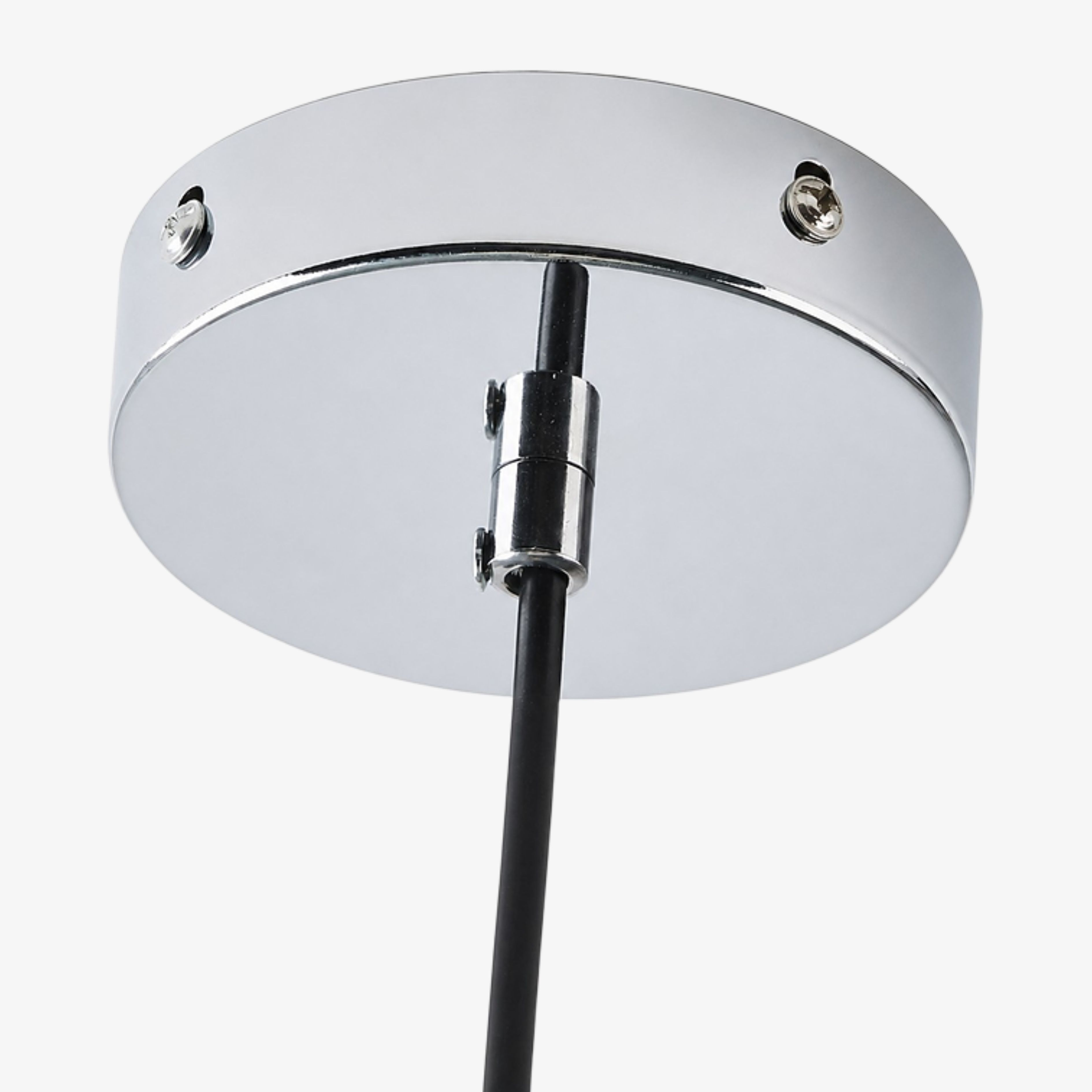 Polished metal ceiling canopy detail
