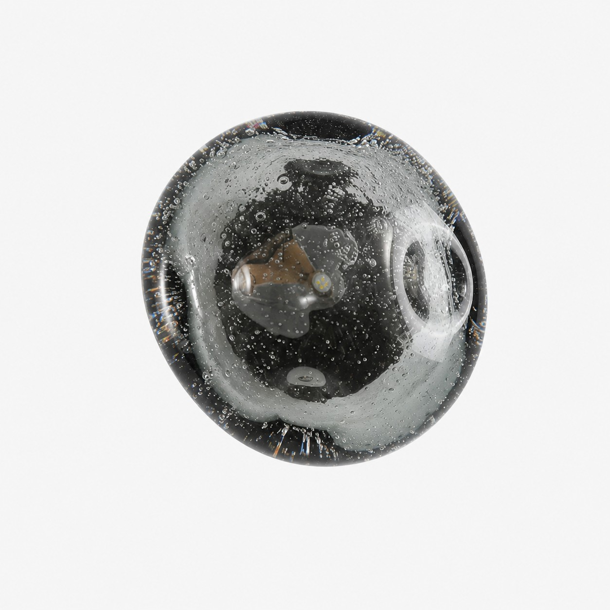 Bubble crystal globe wall lamp in Smoke Gray