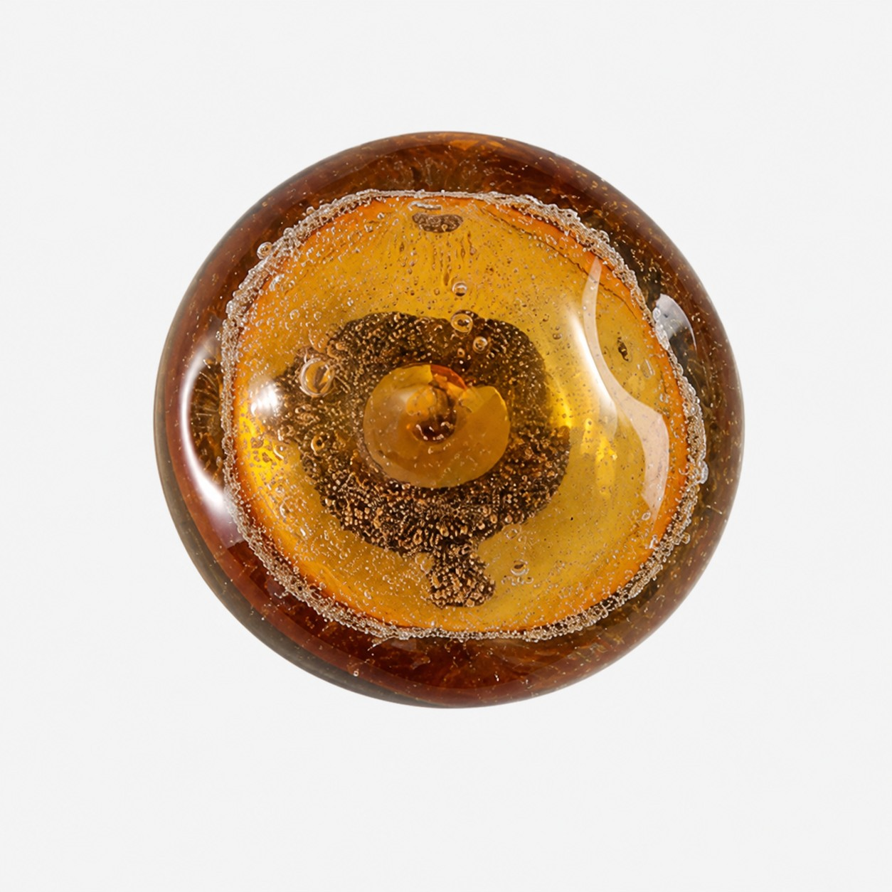 Bubble crystal globe wall lamp in Amber
