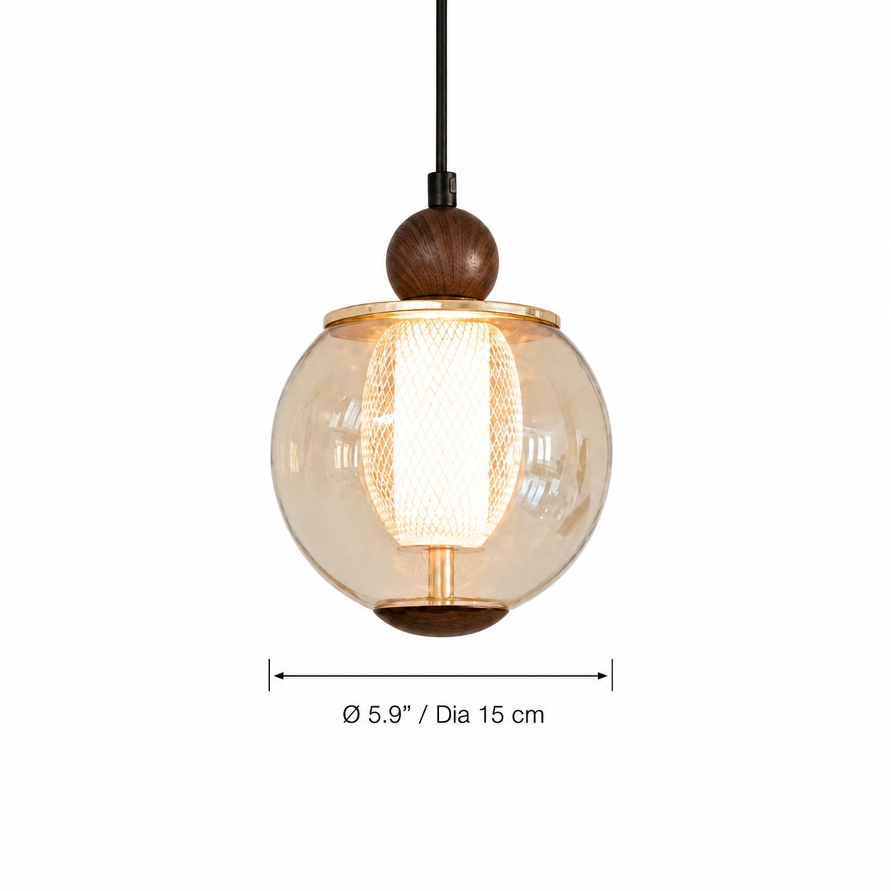 Single-head pendant diameter: 5.9 inches or 15 centimeters