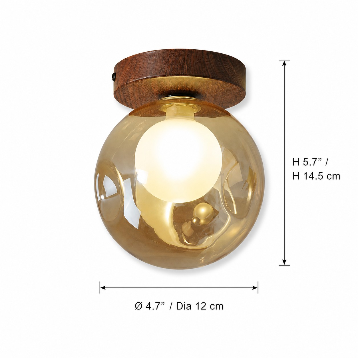 Single-head dimensions: 4.7 inches diameter and 5.7 inches high