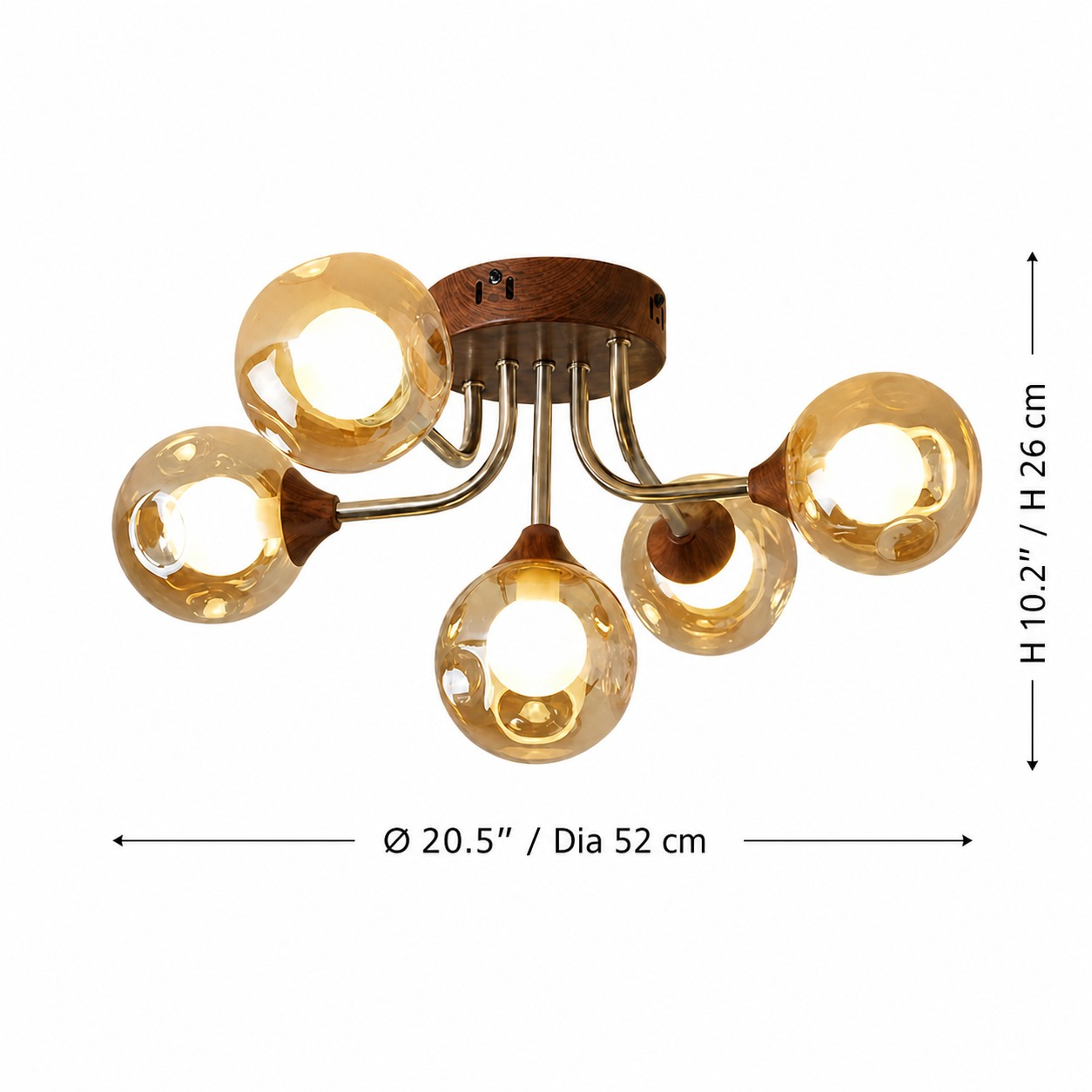 Five-head dimensions: 20.5 inches diameter and 10.2 inches high