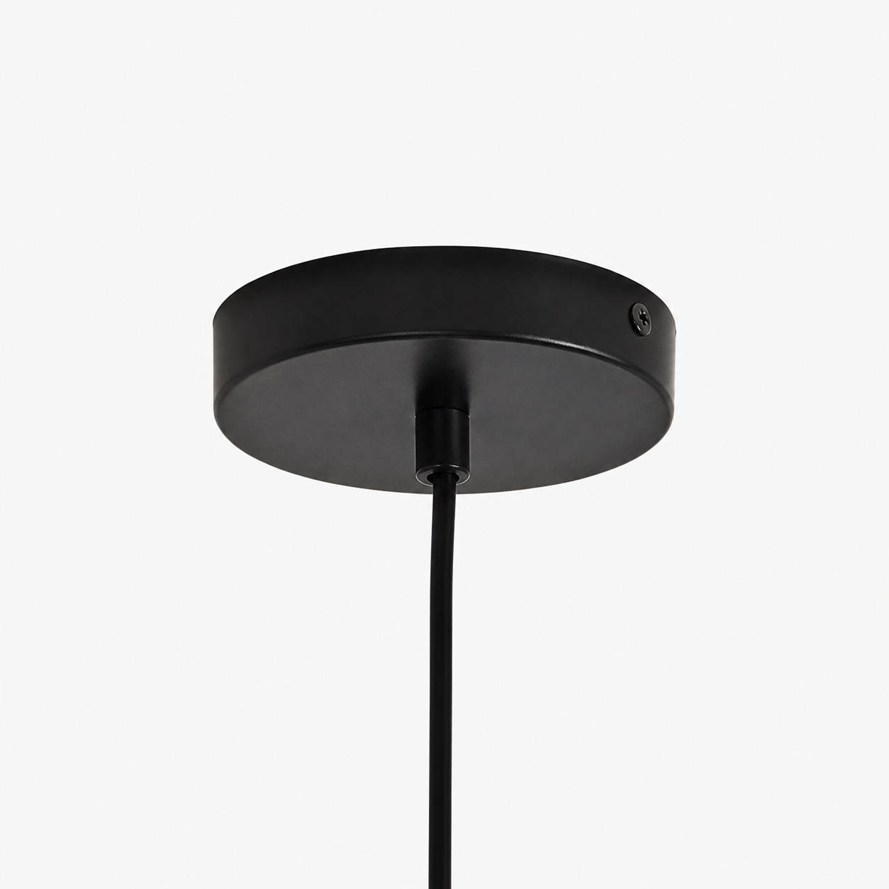 Black metal ceiling canopy detail