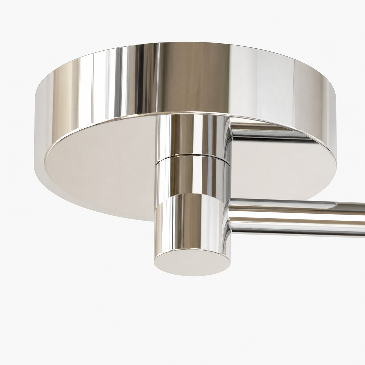 Polished chrome ceiling canopy detail