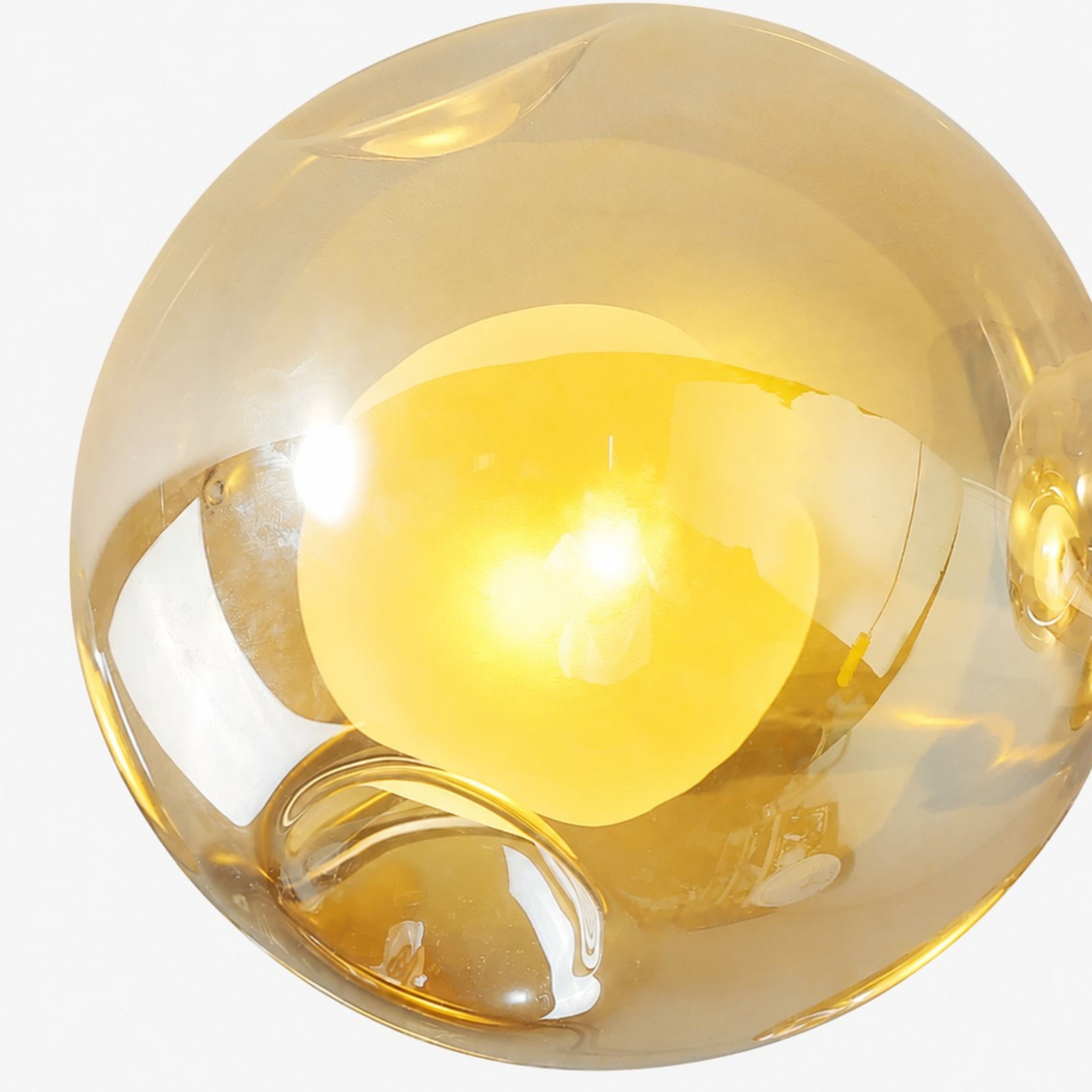 Amber glass globe and diffuser detail