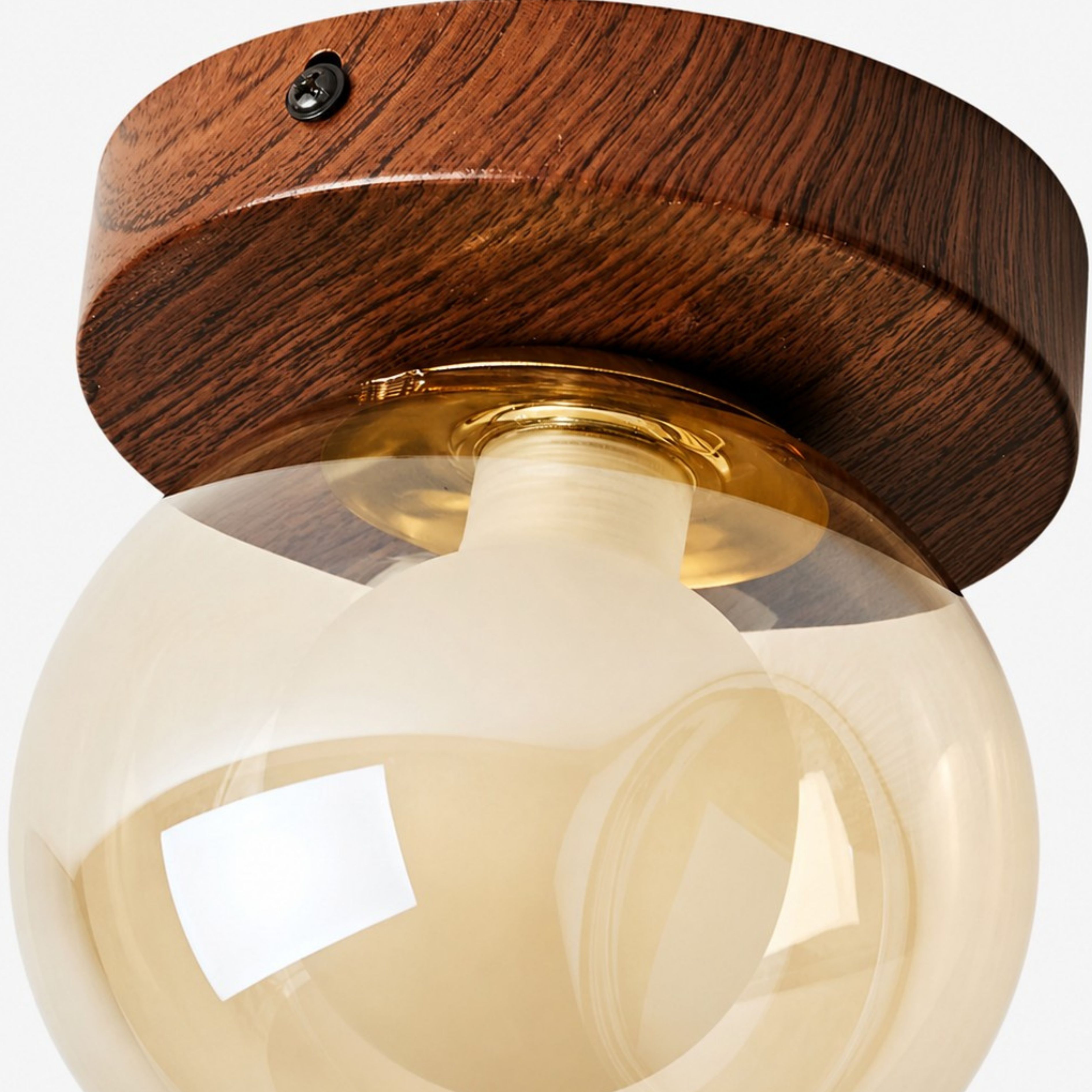 Amber glass wall lamp construction detail