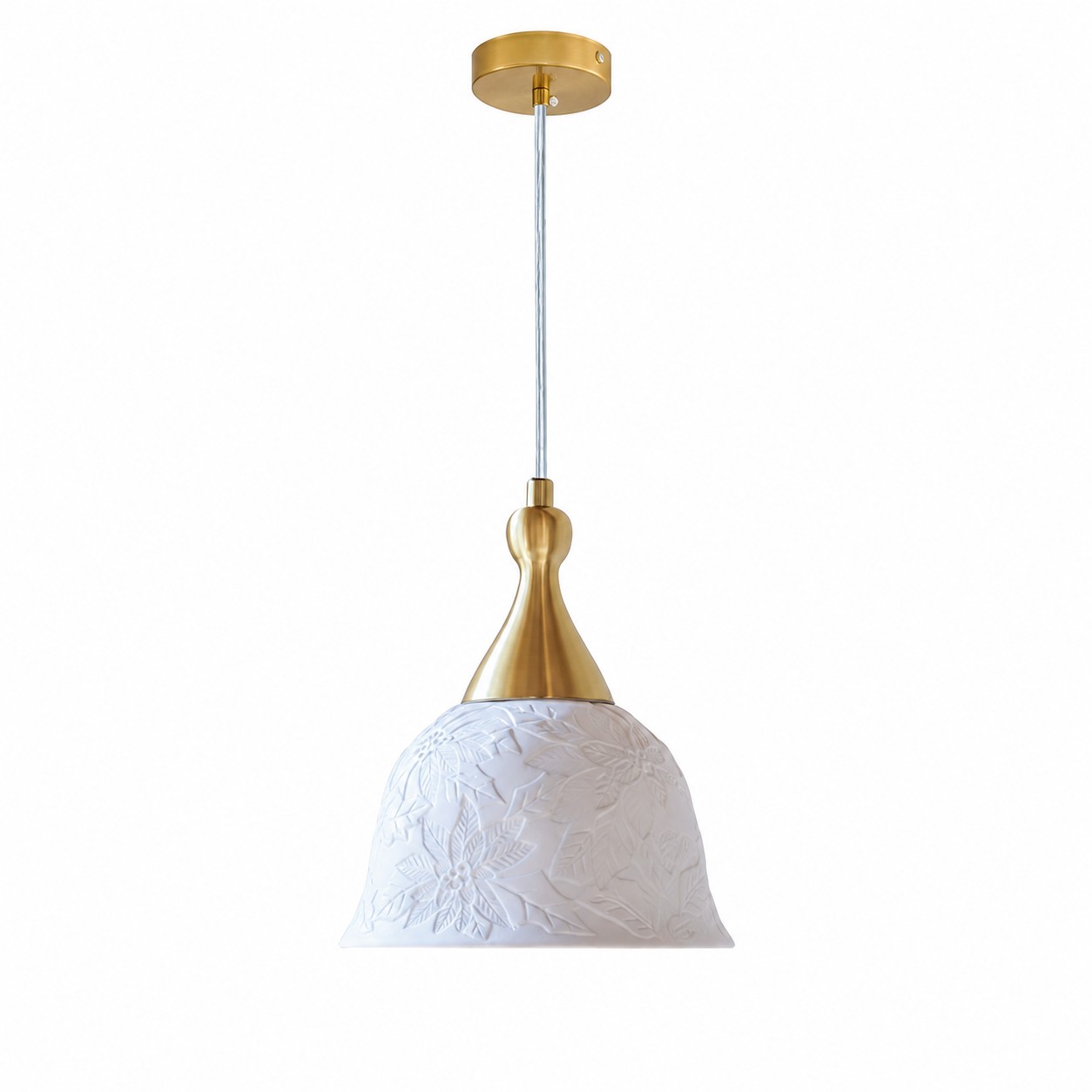 Embossed ceramic dome white pendant chandelier