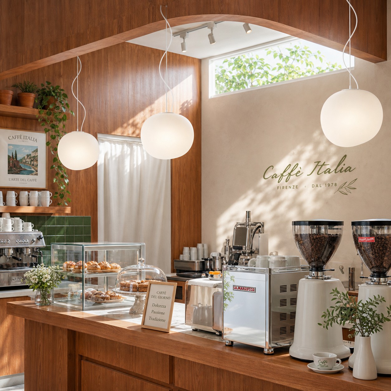 Stonea pendant lamps in a café