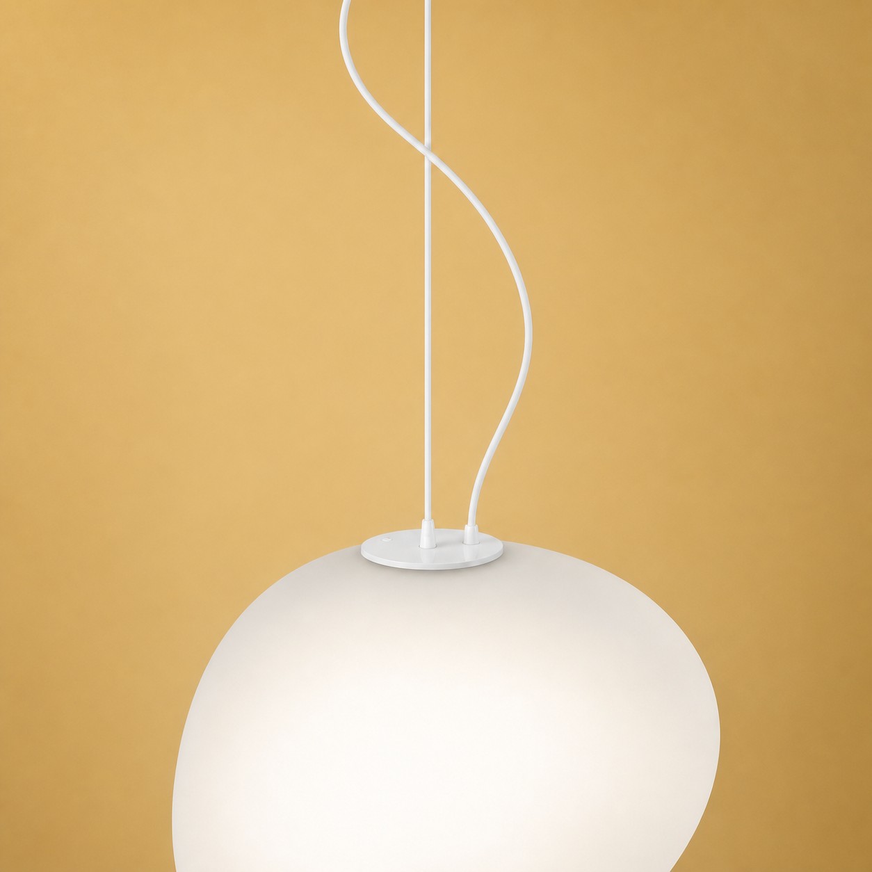 Stonea white cable and canopy above a softly illuminated frosted glass shade