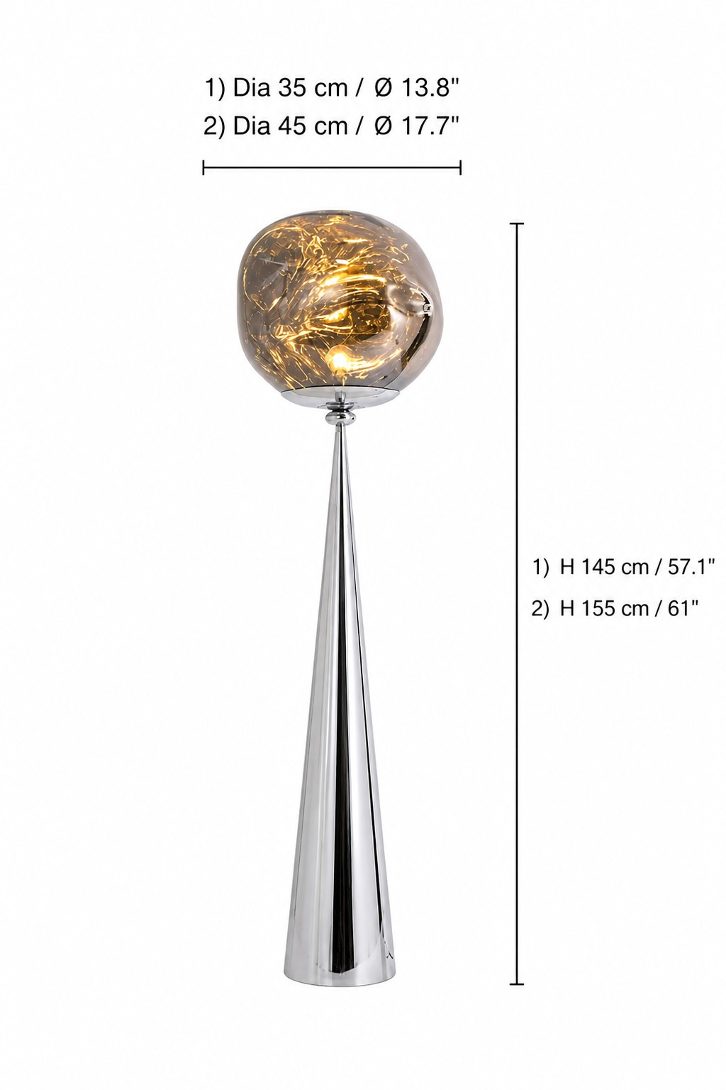 Melt floor lamp dimensions