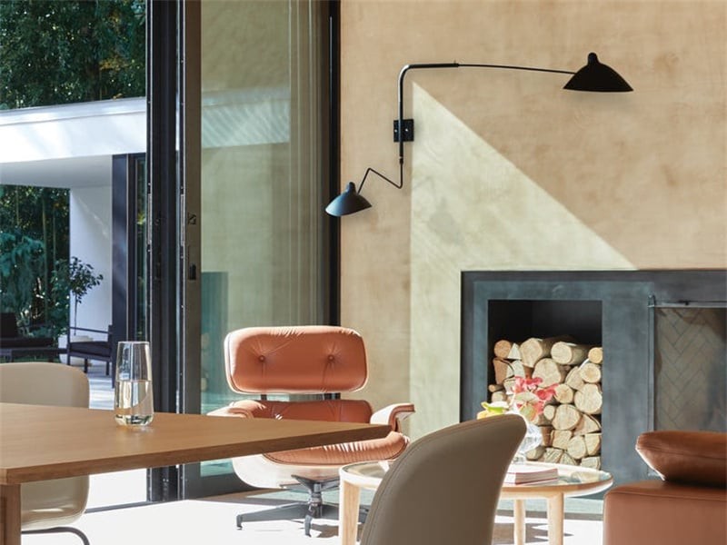 Two-head Duckbill Wall Sconce in a dining workspace