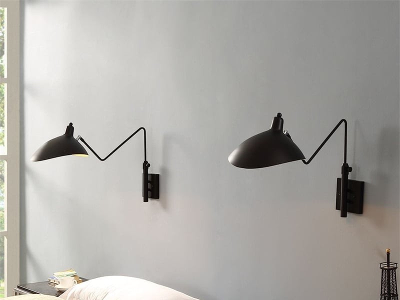 Two Duckbill Wall Sconces beside a bedroom