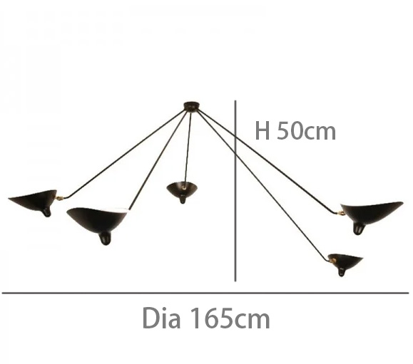 Five-head Adjustable Ceiling Light dimensions