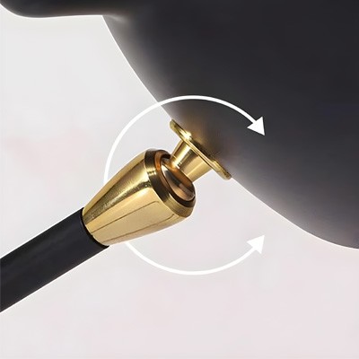 Adjustable brass shade connection detail