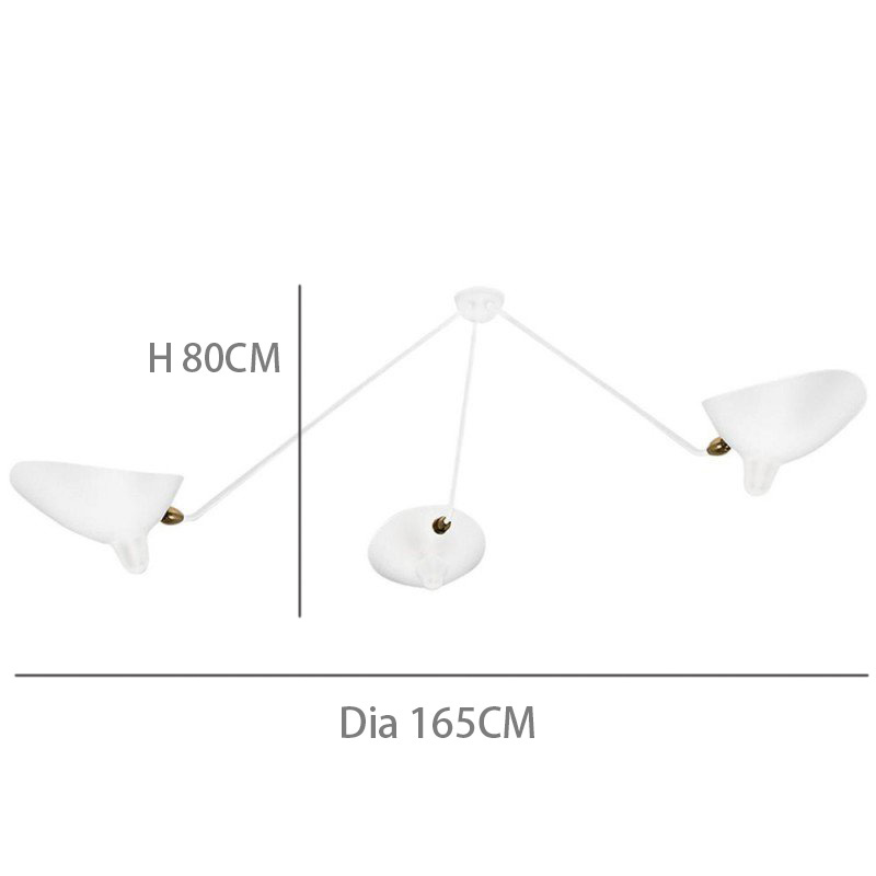 Three-head round Adjustable Ceiling Light dimensions