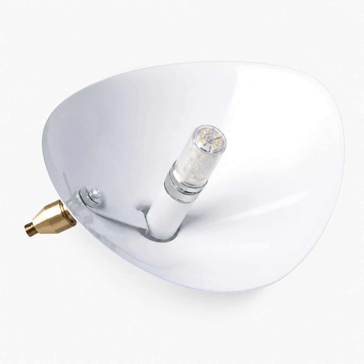 Duckbill wall sconce shade interior and bulb holder detail