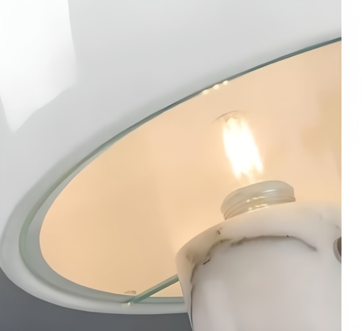 Close-up of the Mushroom Marble lamp light source