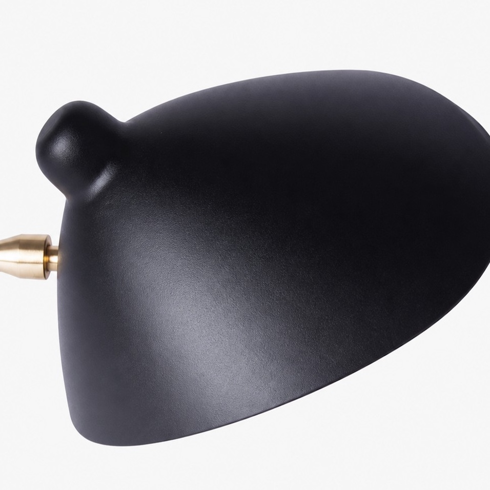 Duckbill wall sconce black shade finish detail