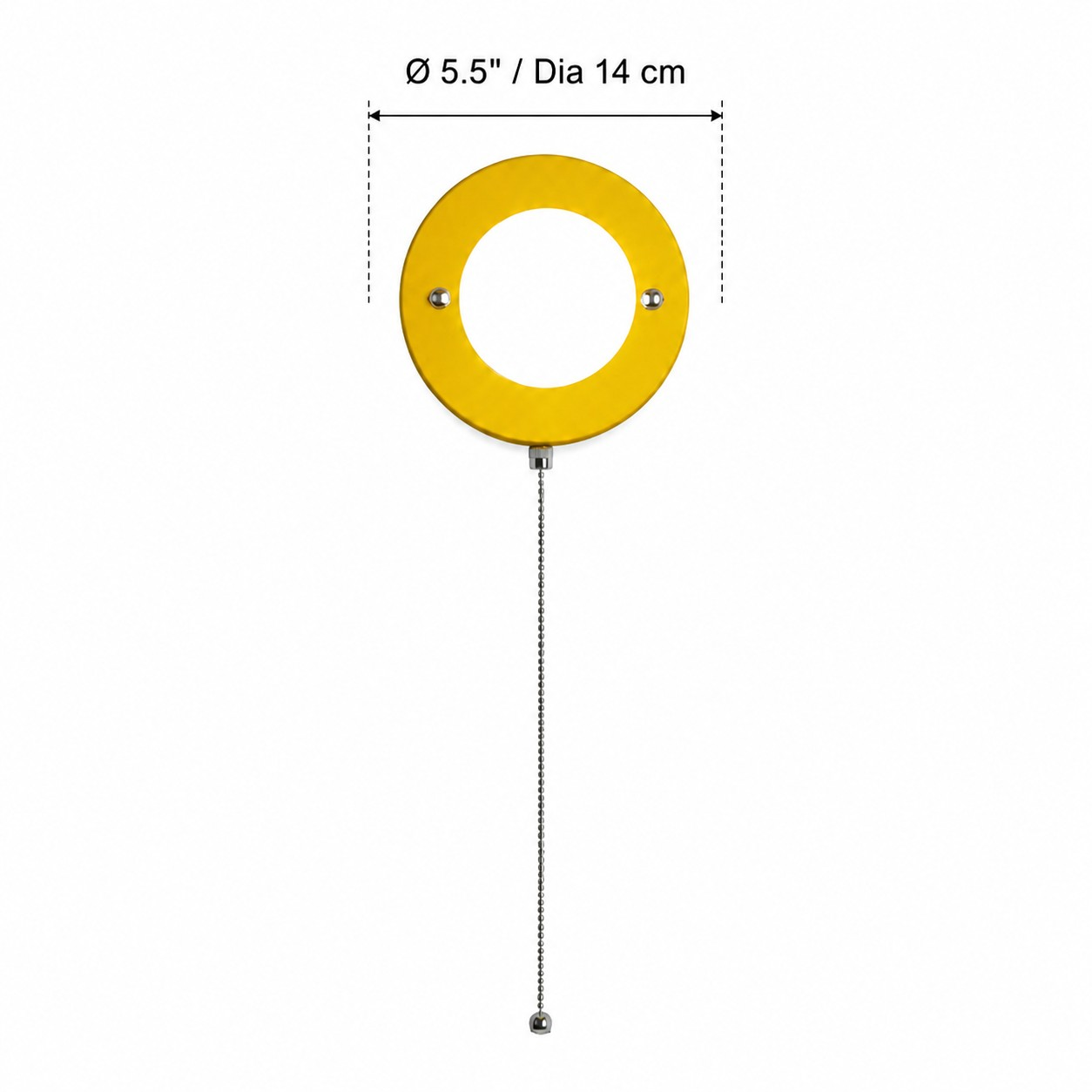 Round wall lamp diameter, 5.5 inches or 14 centimeters