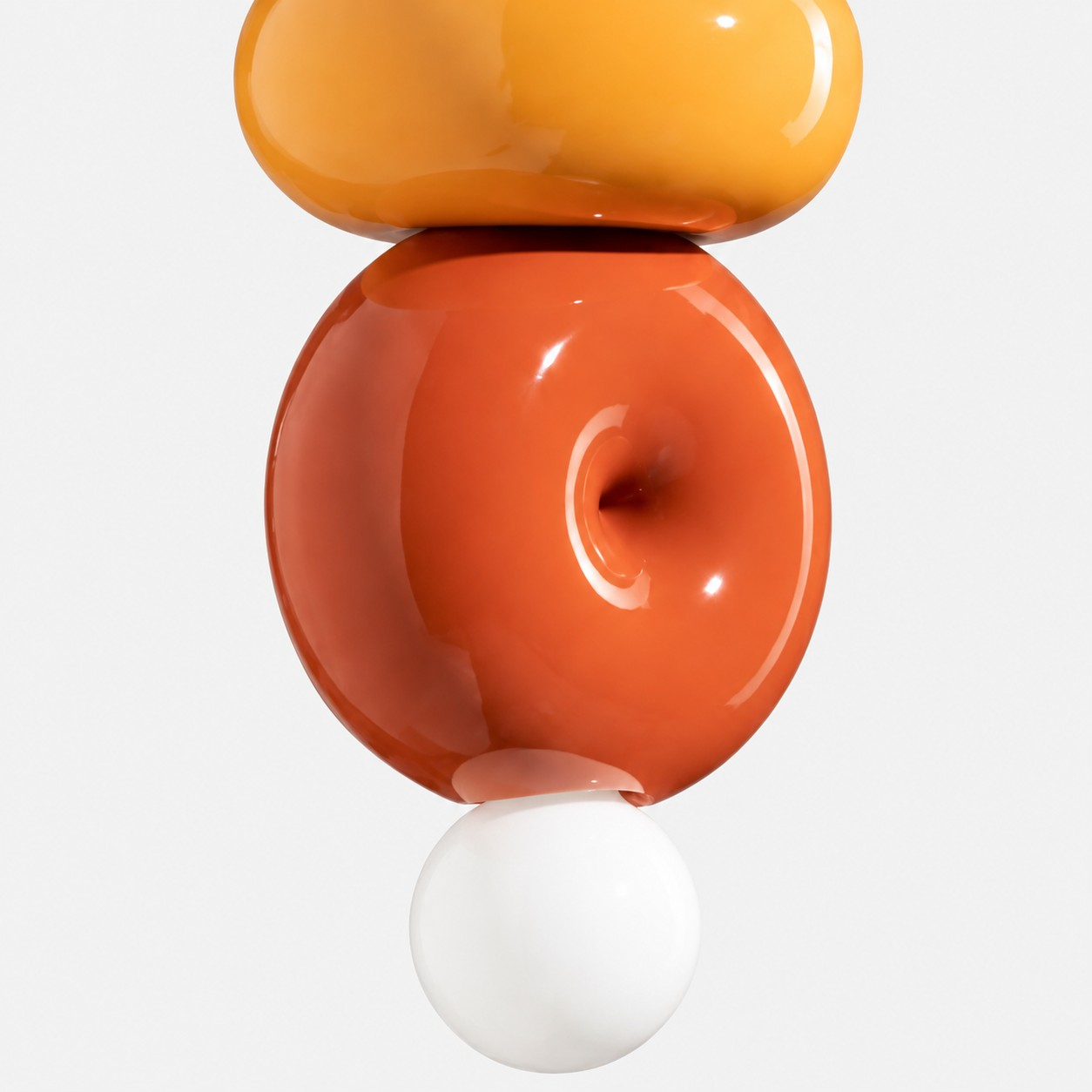 Coral ceramic form and opal globe detail