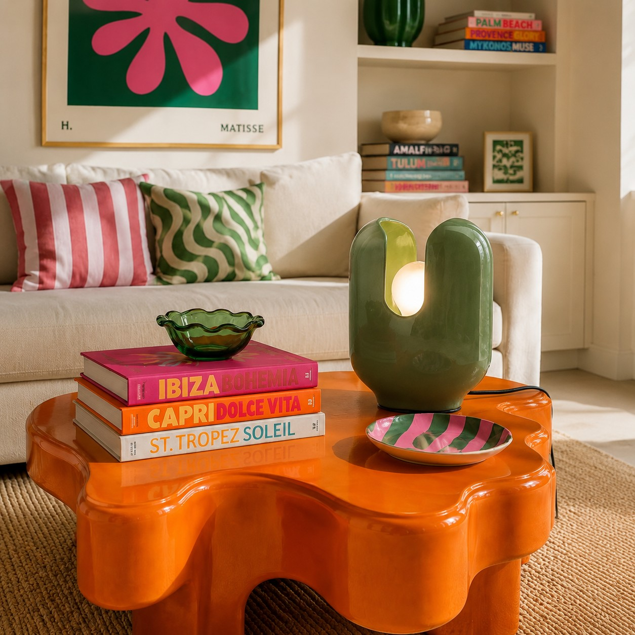 Sage Green BATUCADA table lamp in an interior