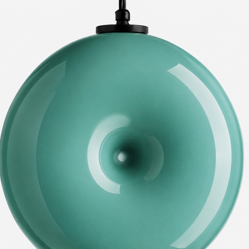 Glossy Turquoise ceramic disc detail