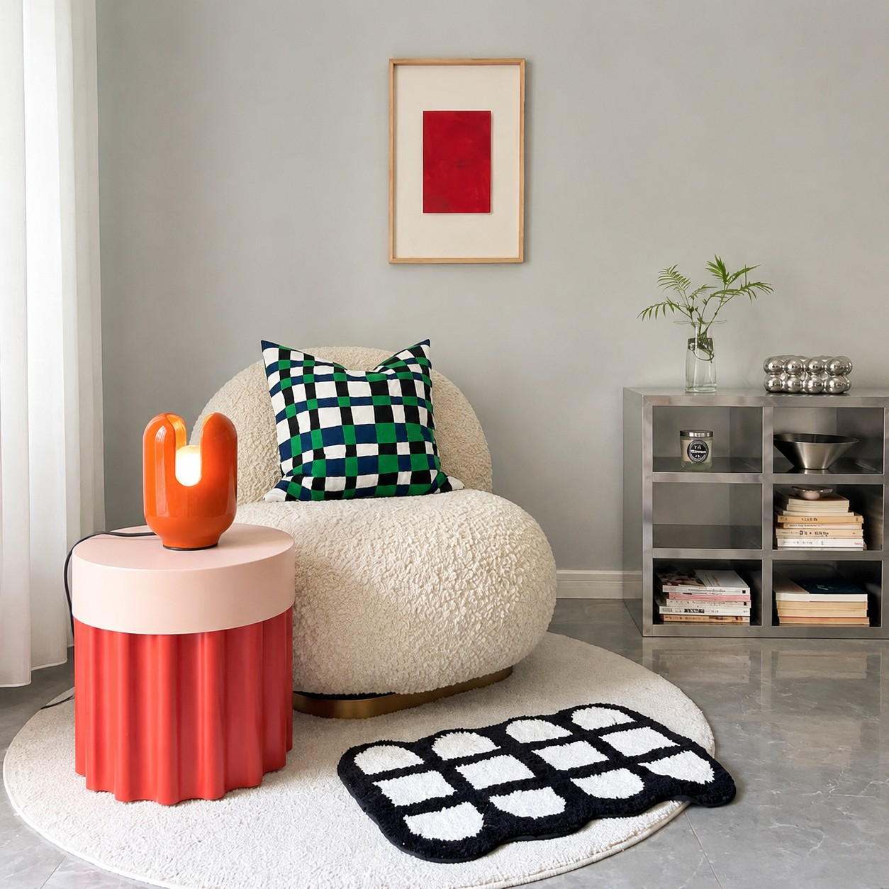 Poke Orange BATUCADA table lamp in an interior