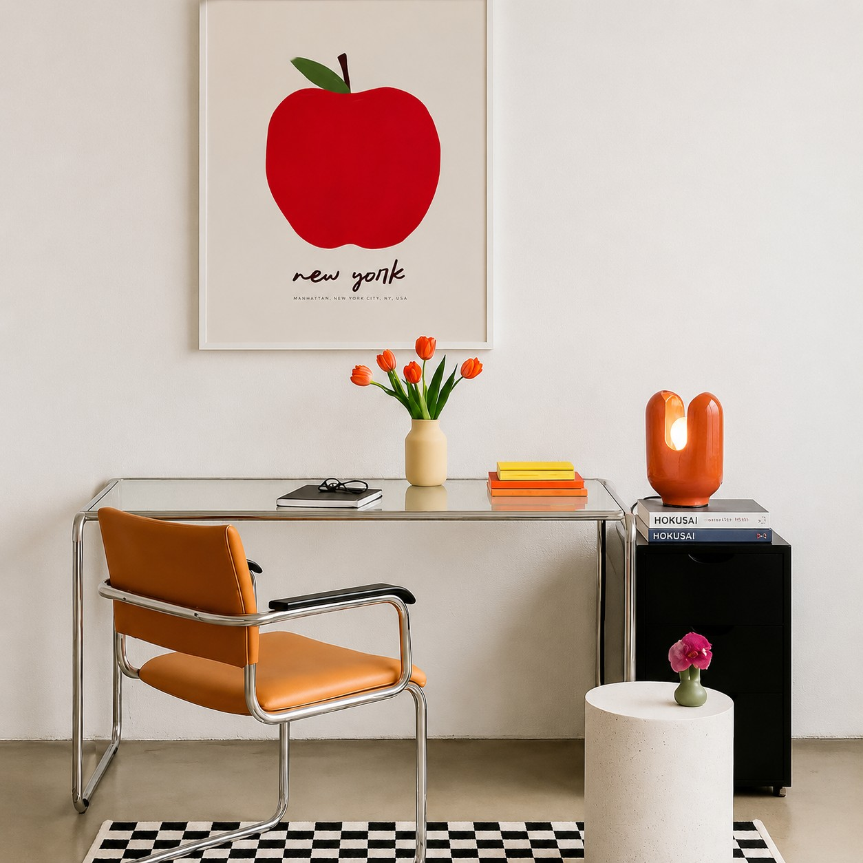 Poke Orange BATUCADA table lamp in an interior