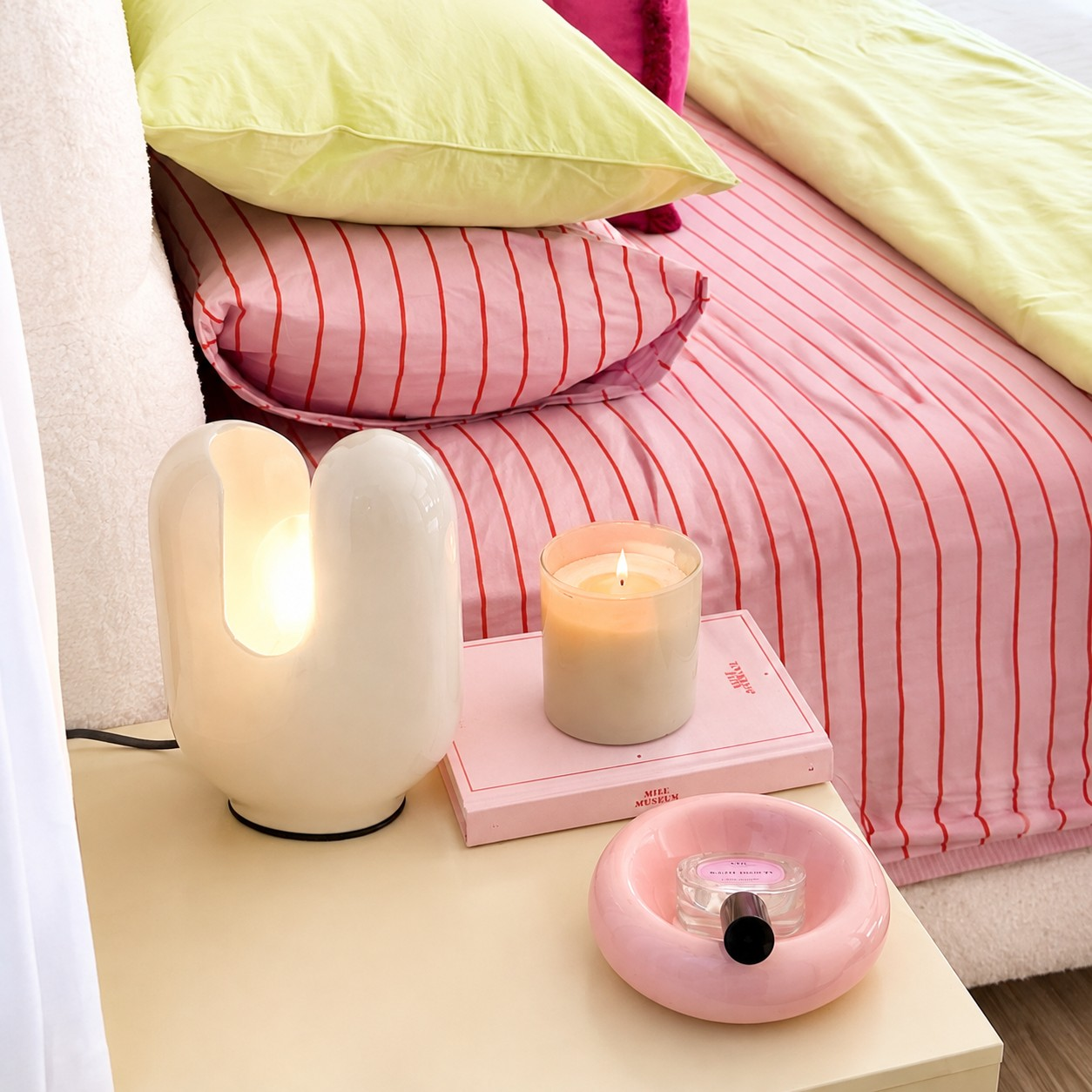 Cream BATUCADA table lamp in an interior