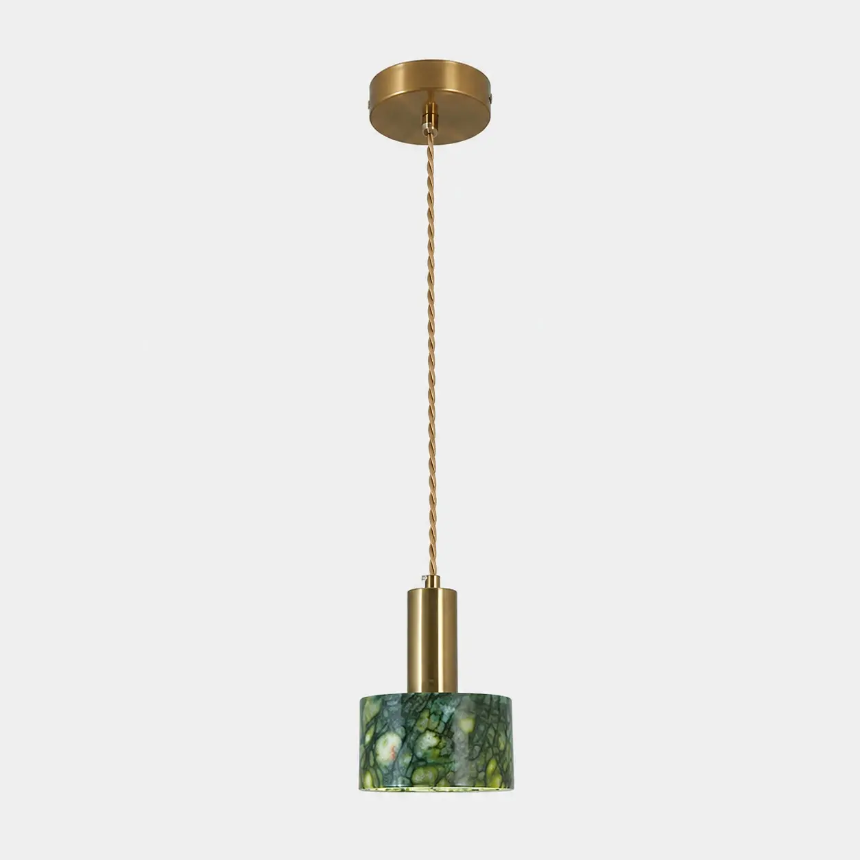 Regular jade stone pendant light