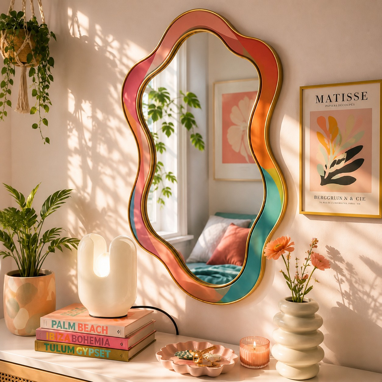 Cream BATUCADA table lamp in an interior