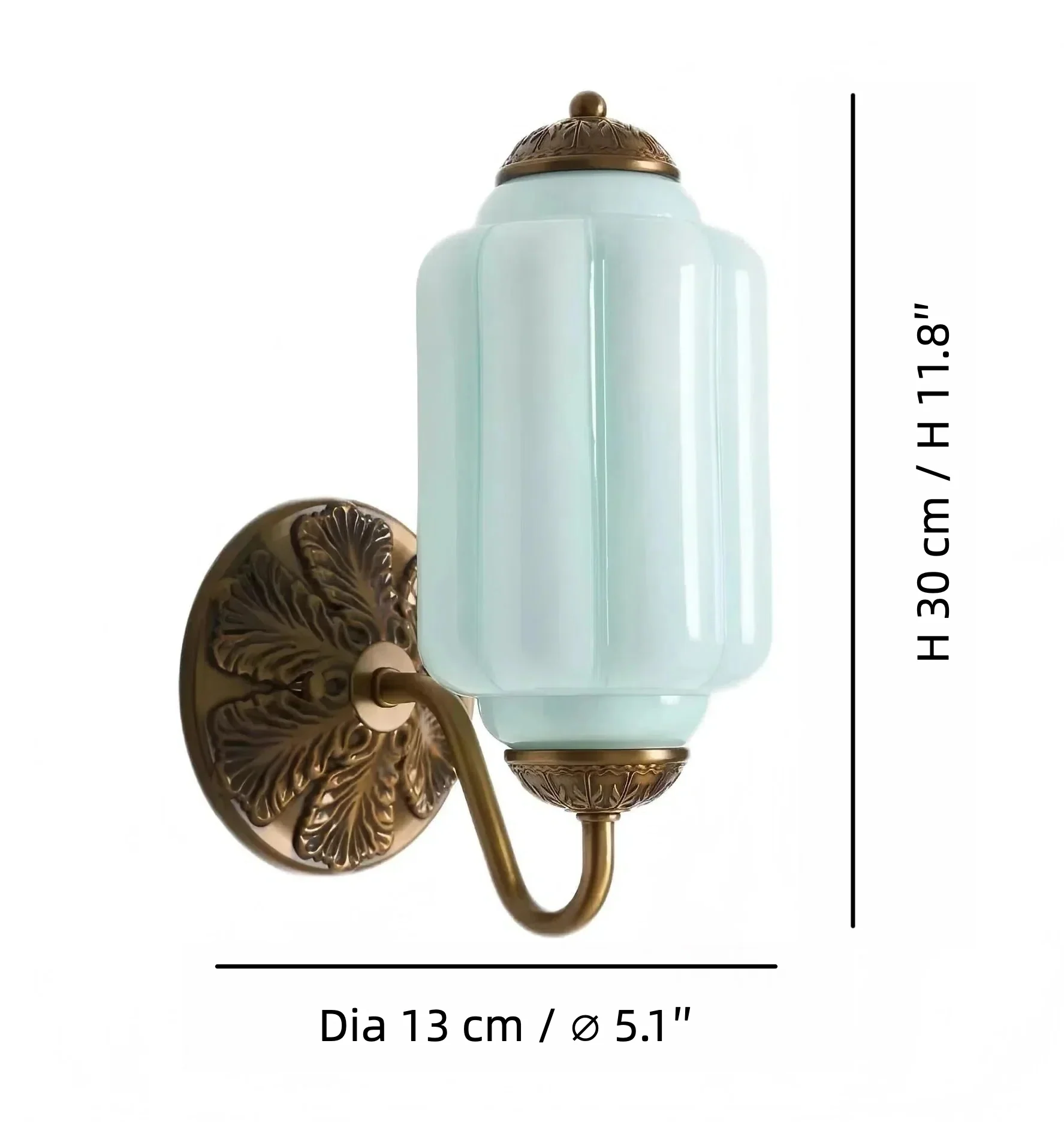 Eloise wall sconce dimensions, diameter 14 cm and height 16 cm