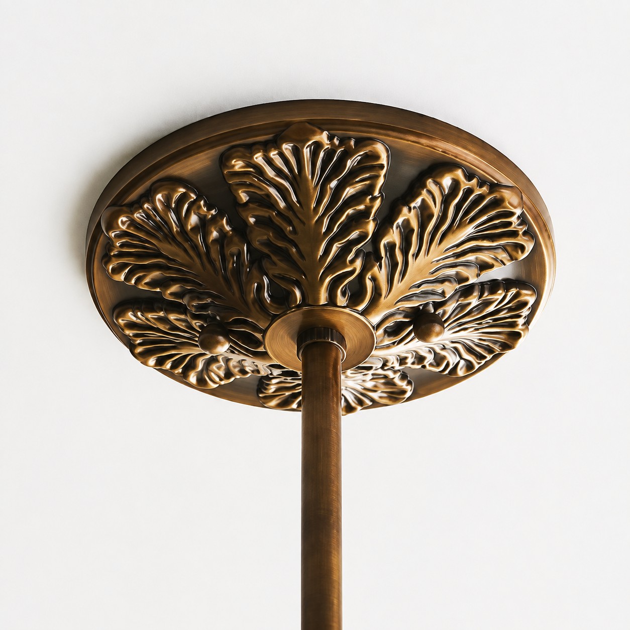 Ornamental brass ceiling canopy detail